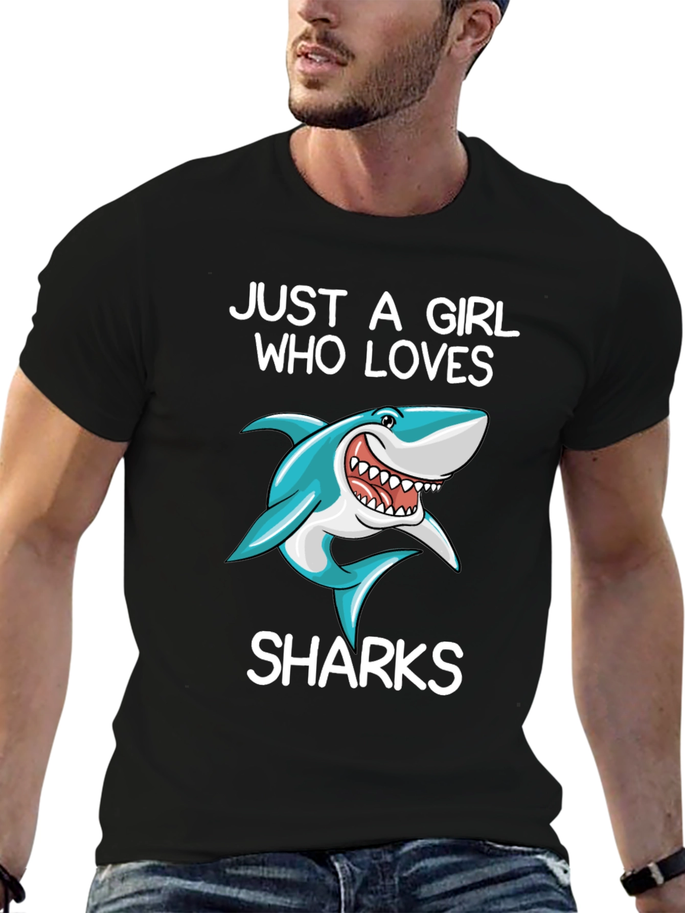 Just a Girl Who Loves Sharks Graphic Tee