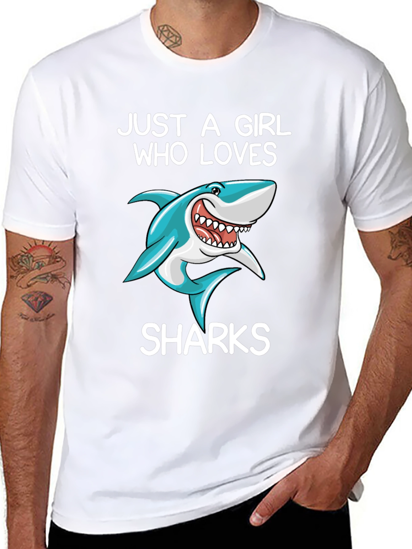 Just a Girl Who Loves Sharks Graphic Tee