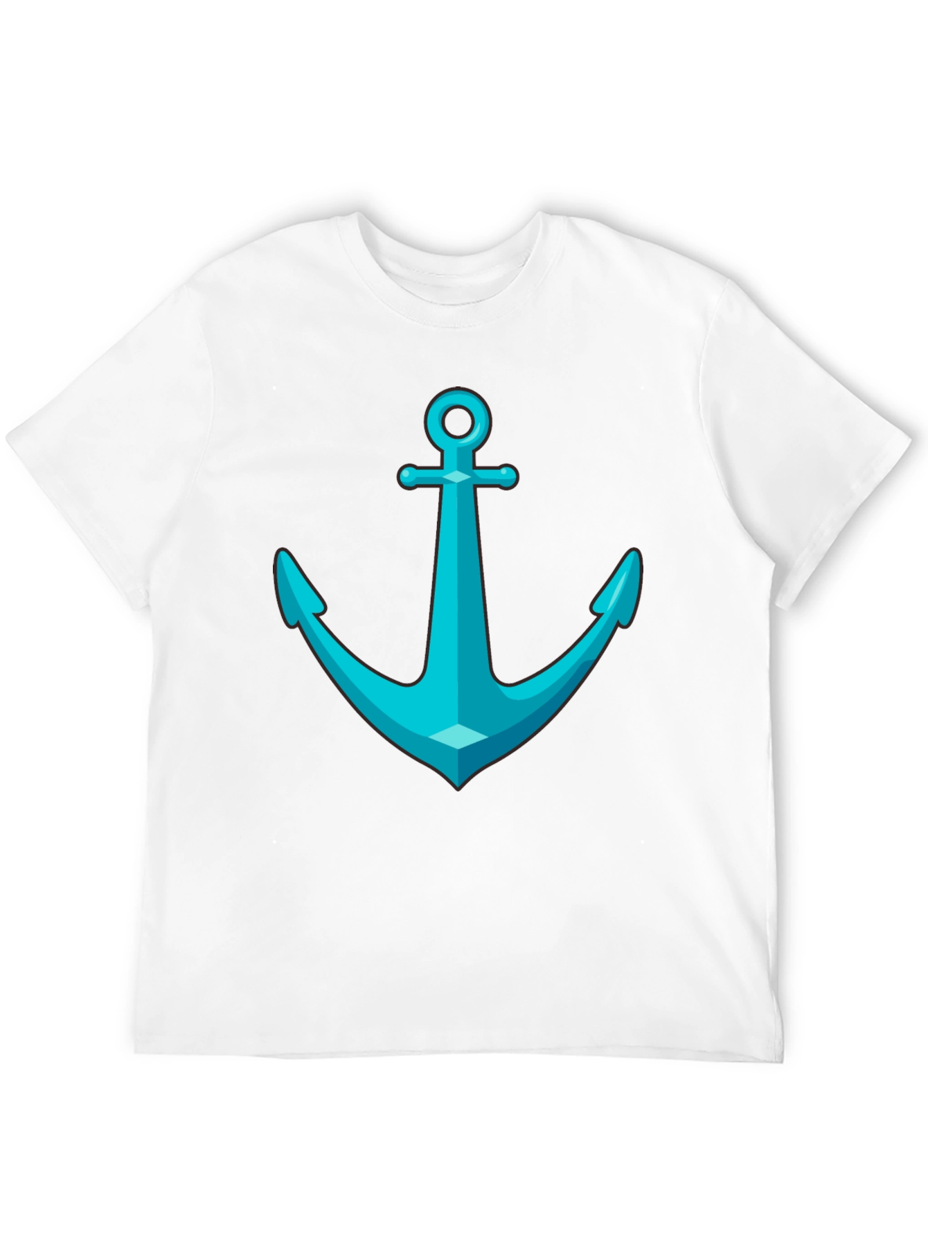 Anchor Graphic Tee - Nautical Style Black T-Shirt