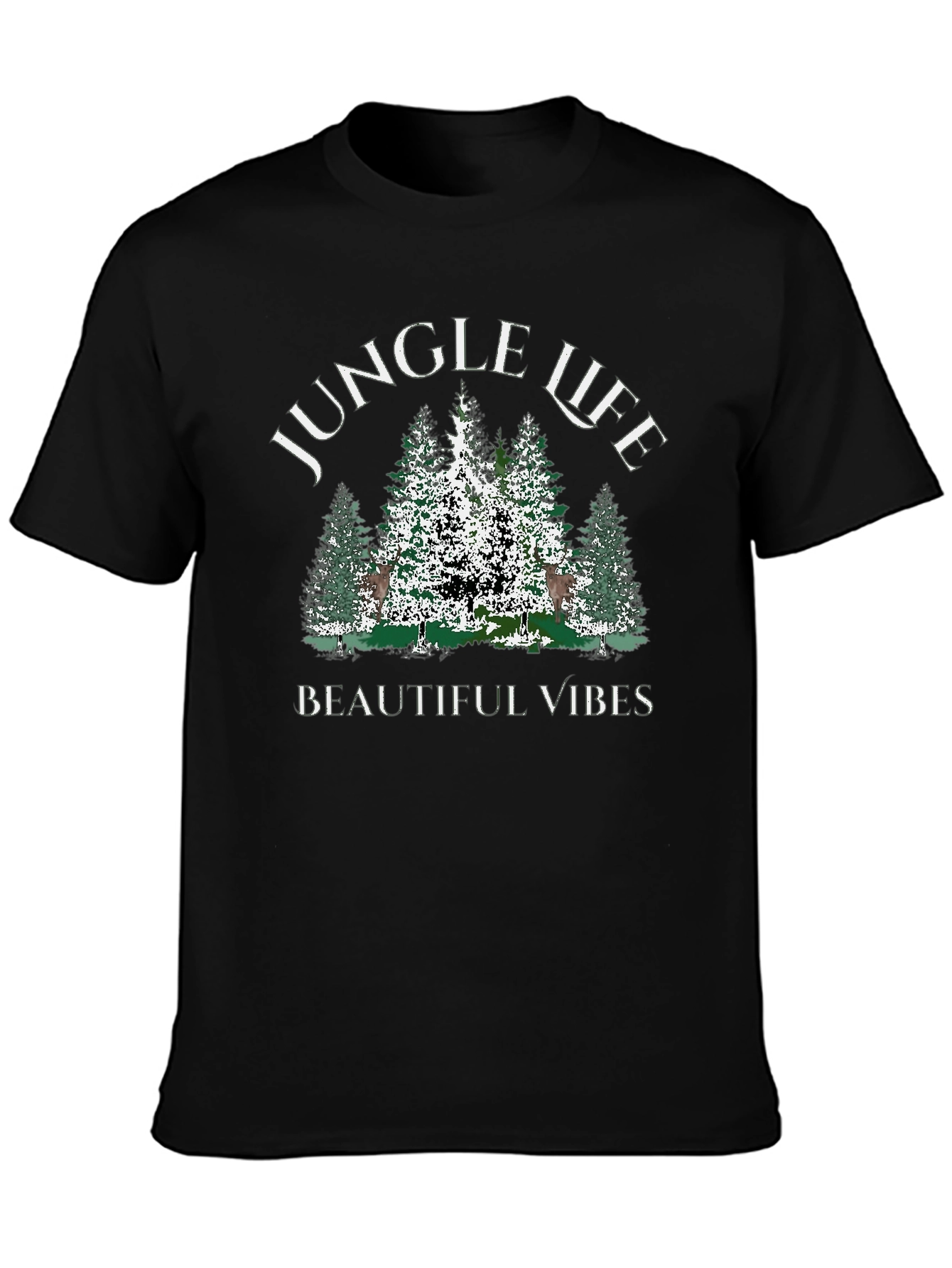 Jungle Life Graphic Tee - Beautiful Vibes Black T-Shirt