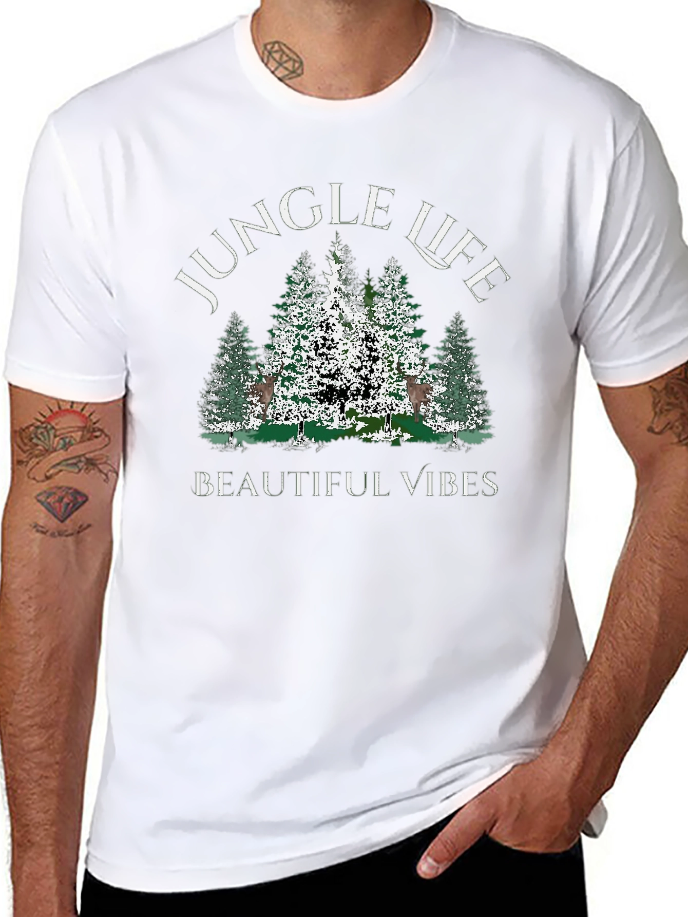 Jungle Life Graphic Tee - Beautiful Vibes Black T-Shirt