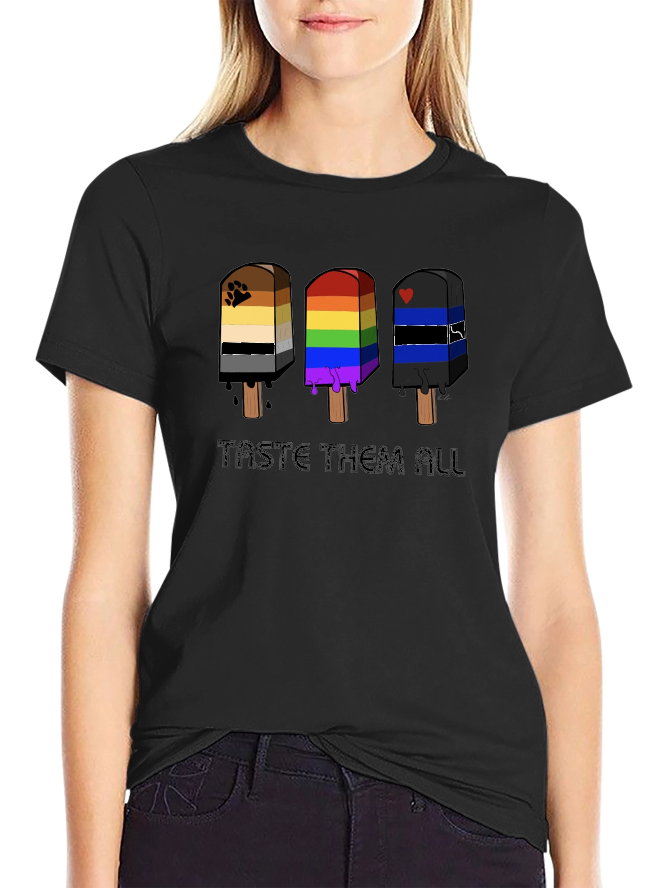 Taste Them All T-Shirt - LGBTQ+ Pride Popsicle Design