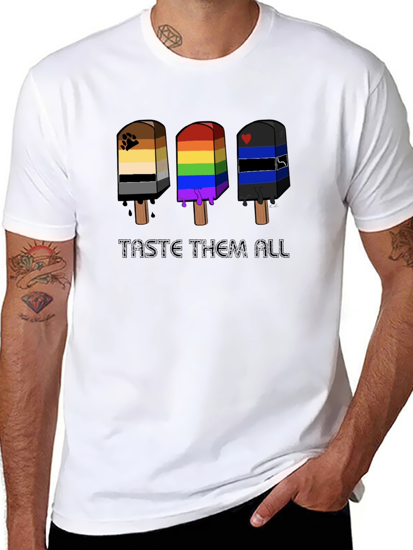 Taste Them All T-Shirt - LGBTQ+ Pride Popsicle Design