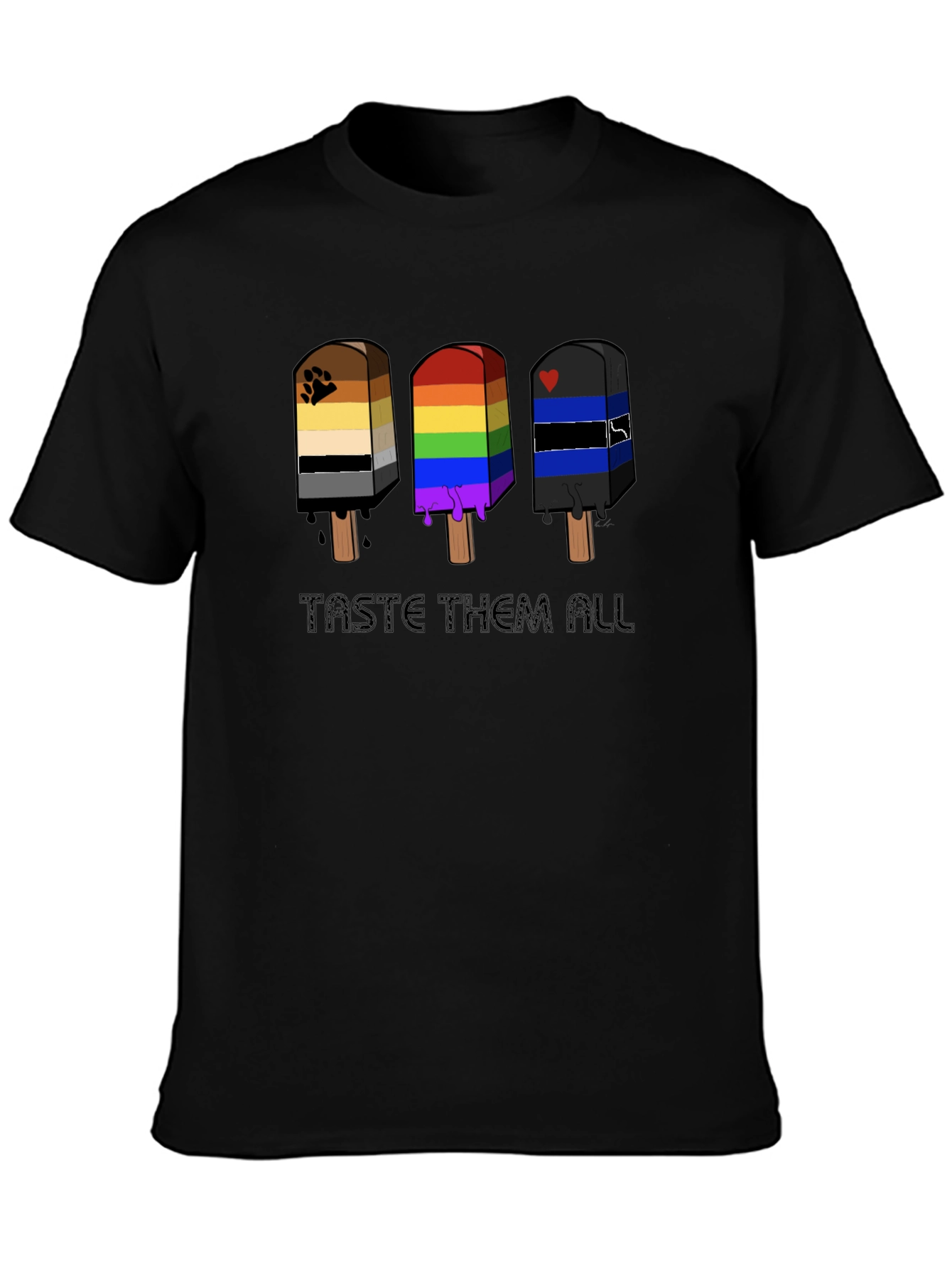 Taste Them All T-Shirt - LGBTQ+ Pride Popsicle Design