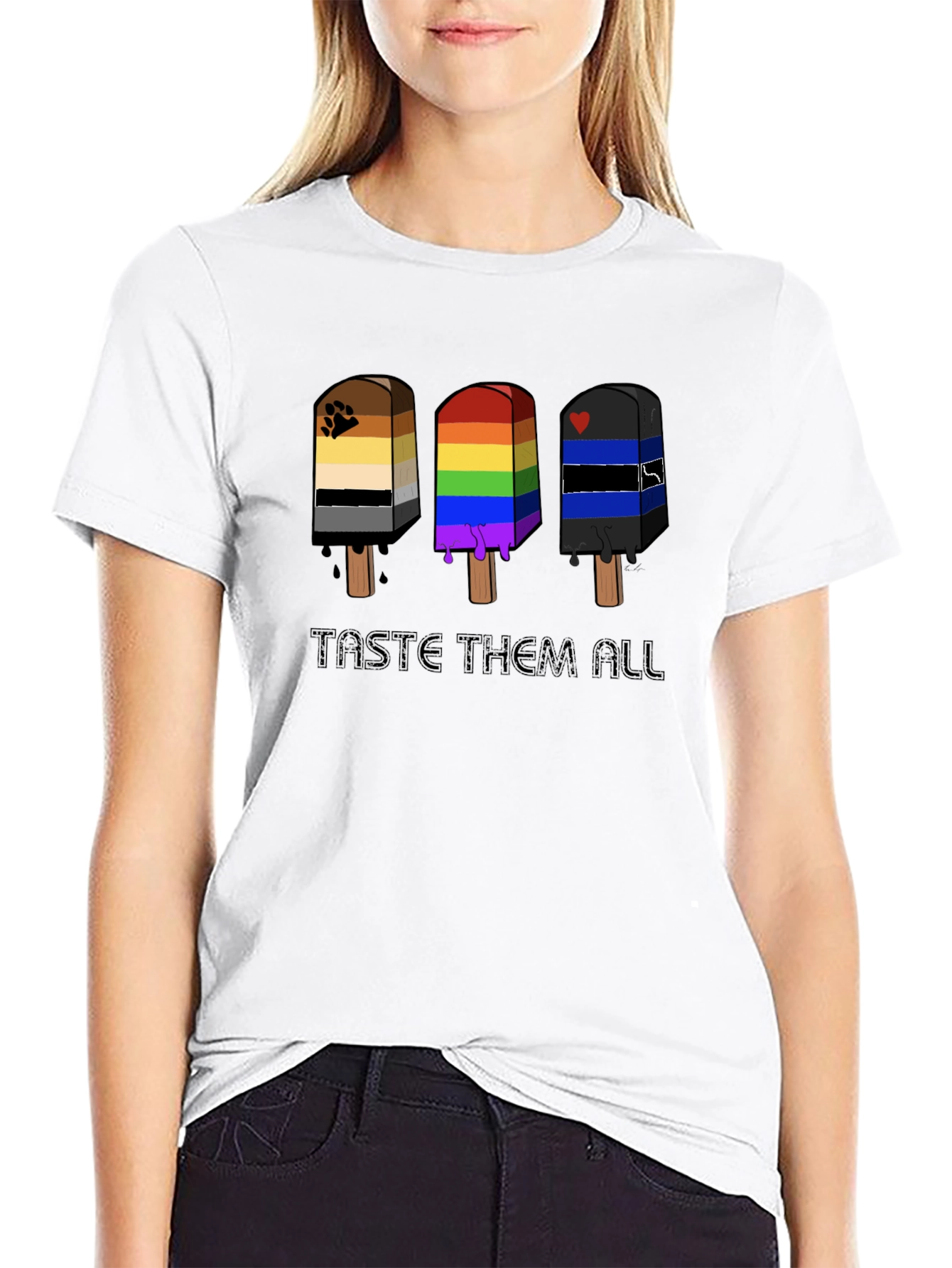 Taste Them All T-Shirt - LGBTQ+ Pride Popsicle Design
