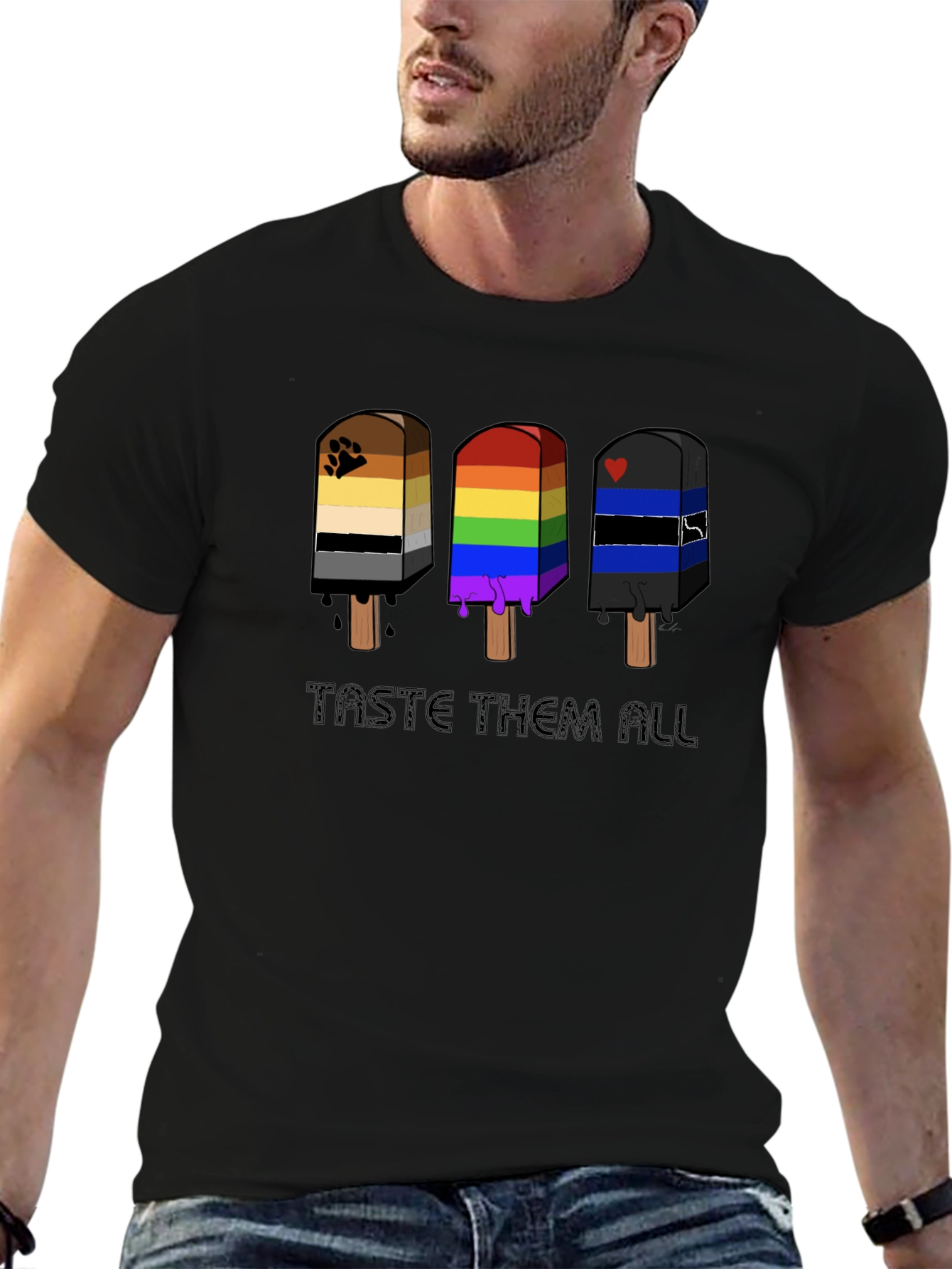 Taste Them All T-Shirt - LGBTQ+ Pride Popsicle Design