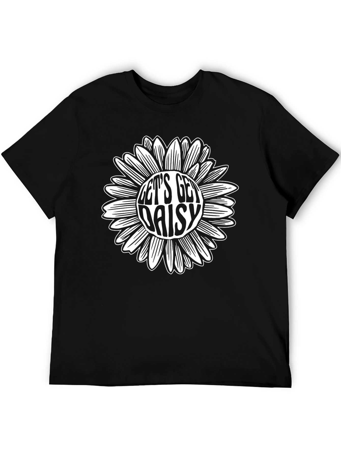 Lets Get Daisy Black Graphic Tee