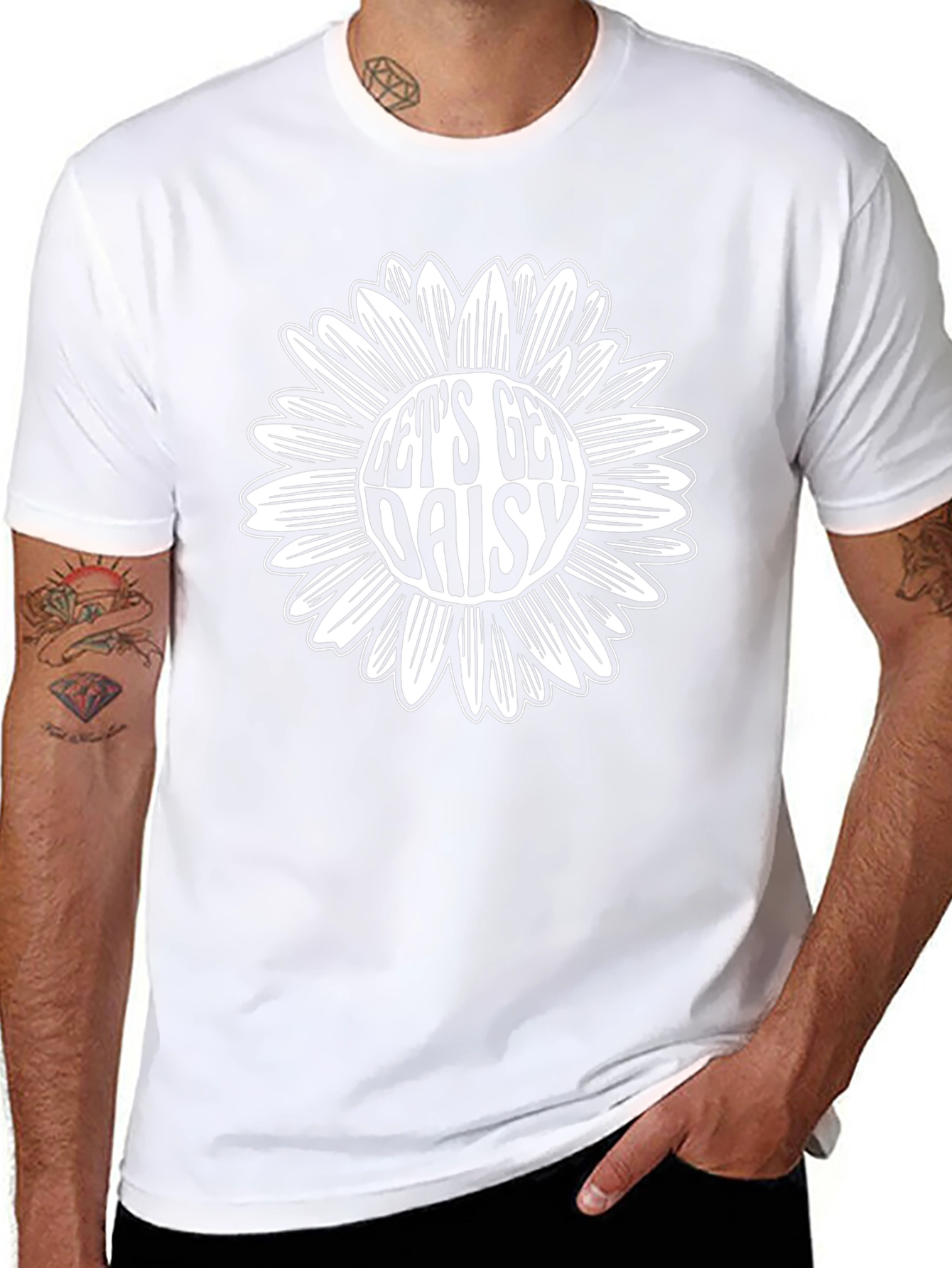 Lets Get Daisy Black Graphic Tee