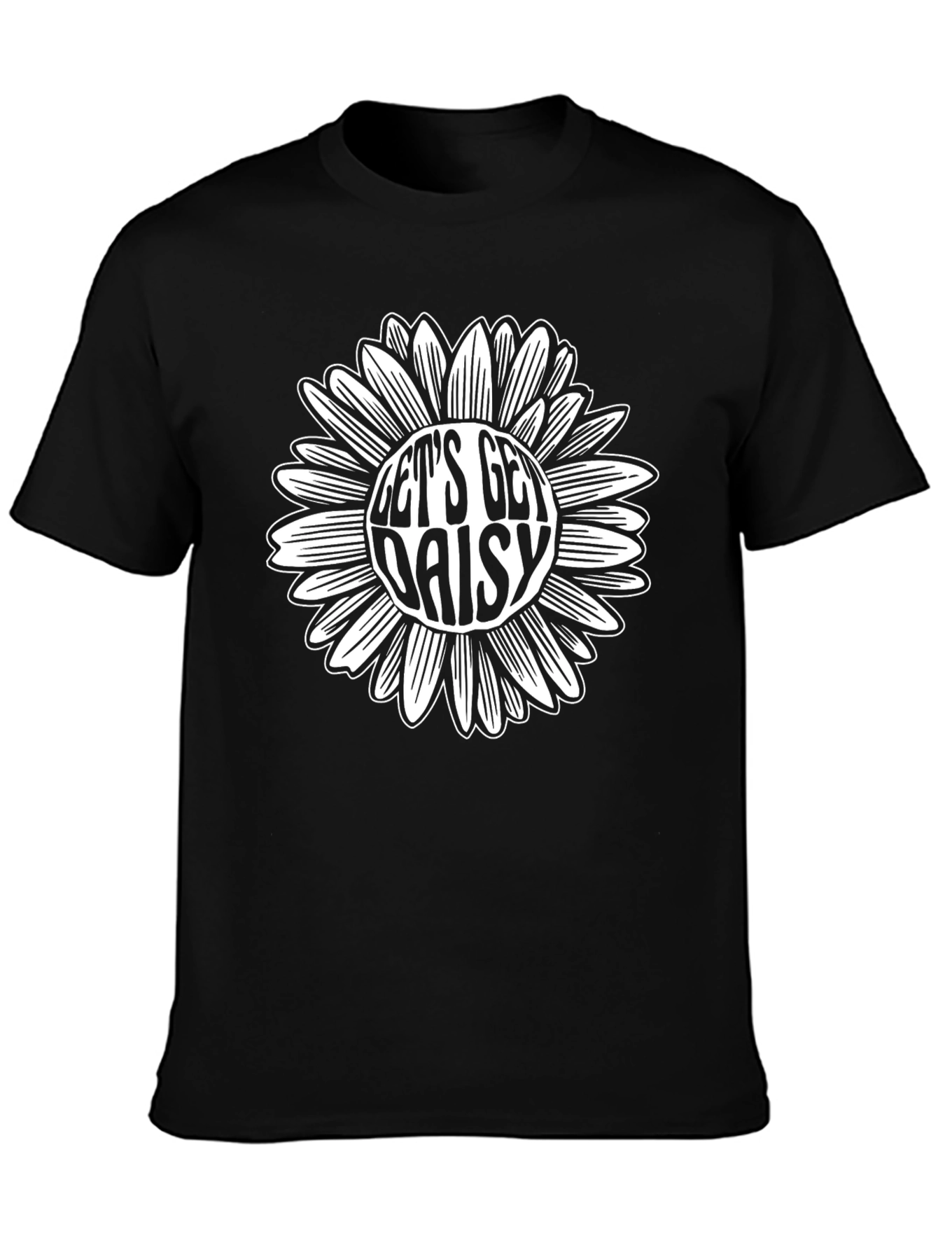 Lets Get Daisy Black Graphic Tee