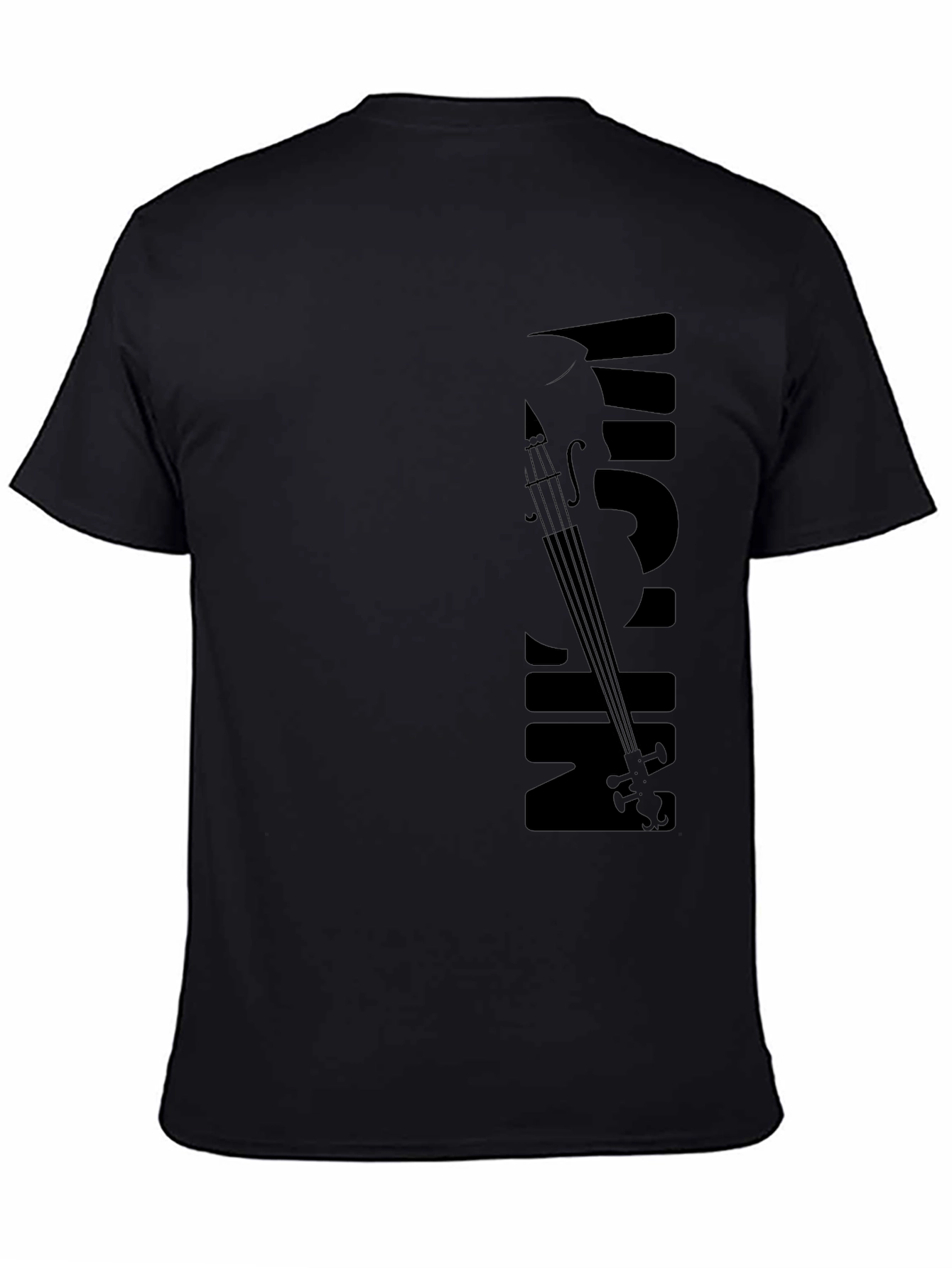 Musical Violin Graphic Black T-Shirt
