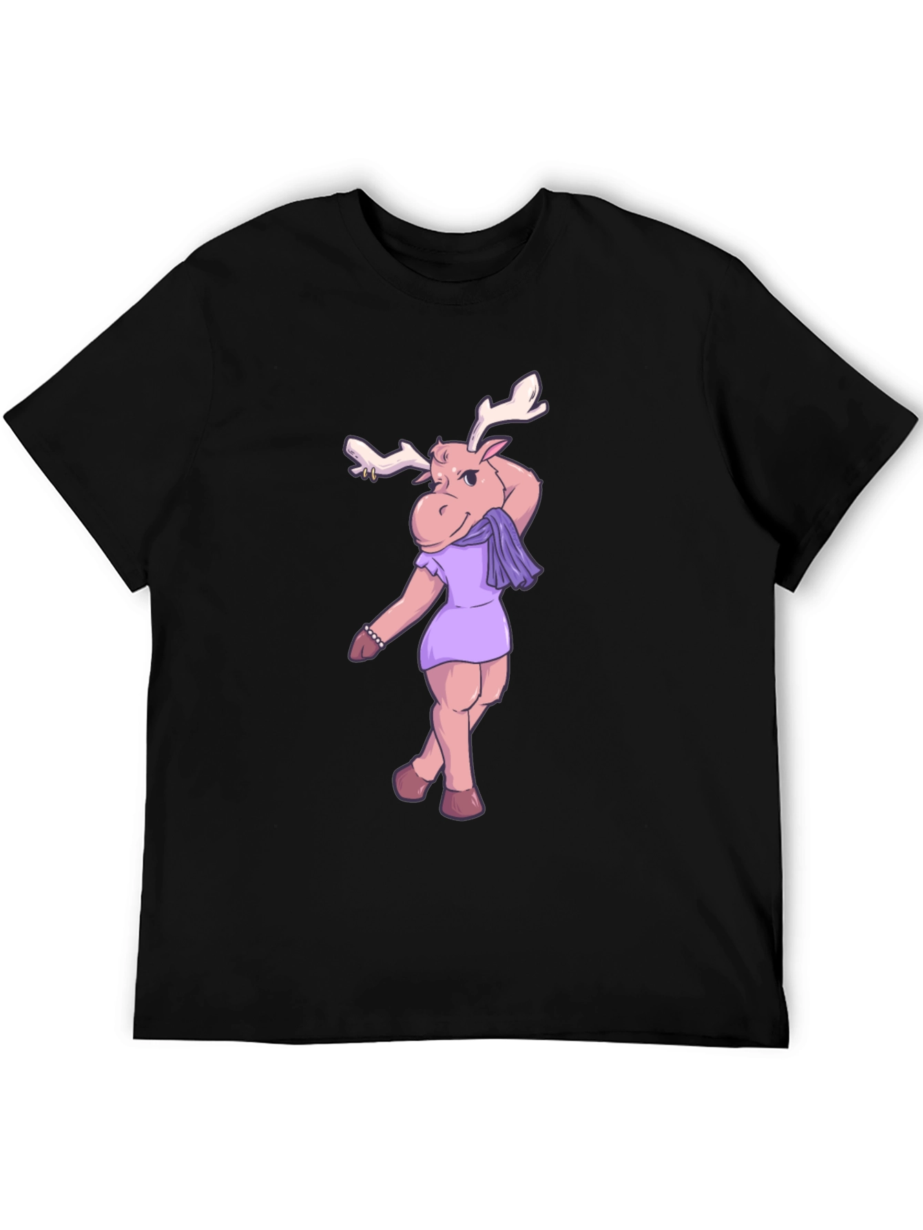 Moose in Dress Graphic T-Shirt