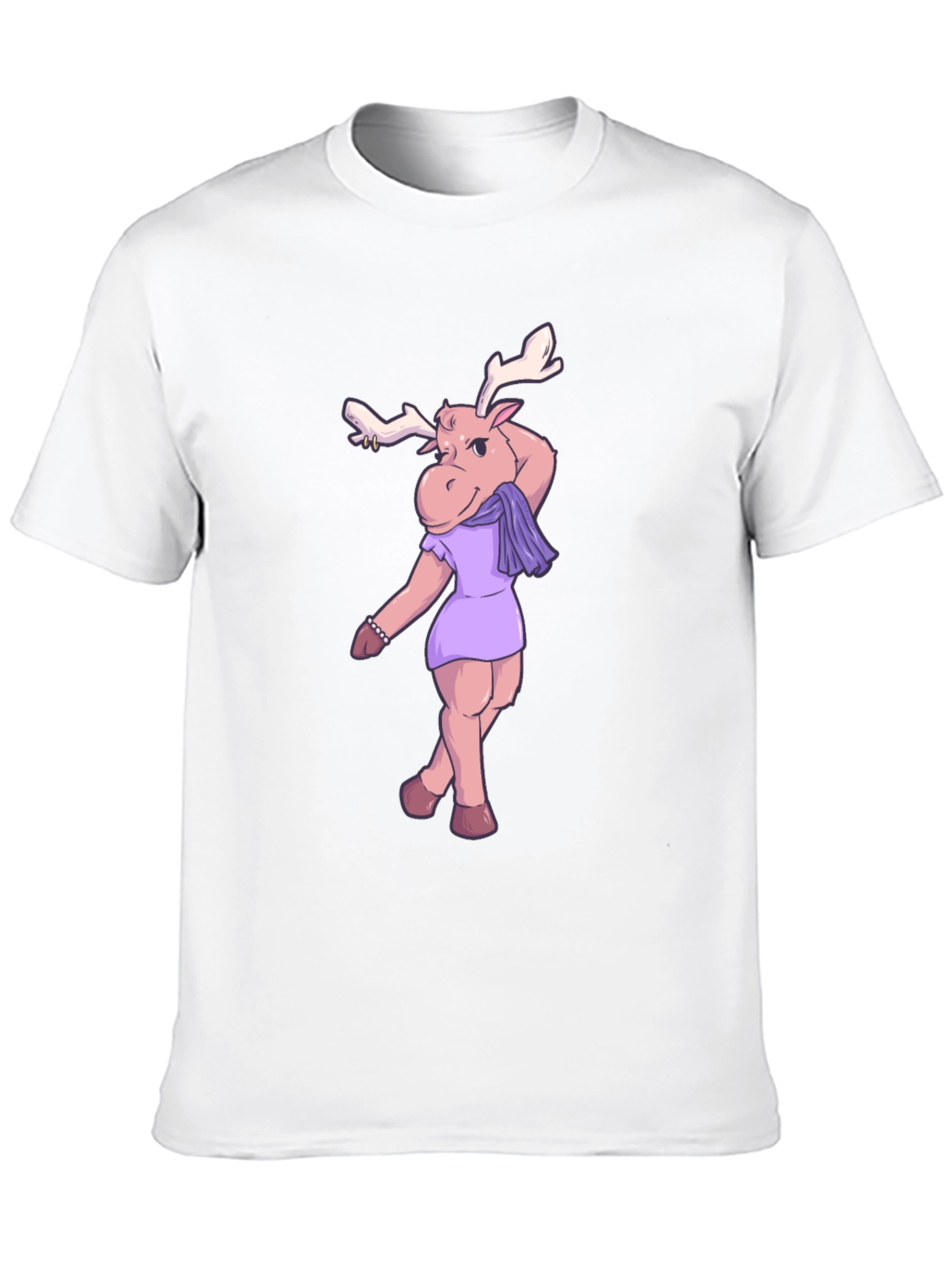 Moose in Dress Graphic T-Shirt