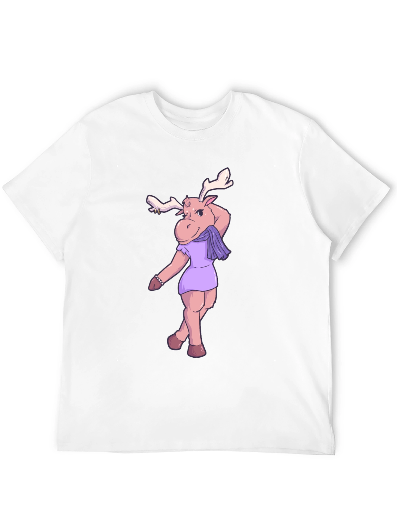 Moose in Dress Graphic T-Shirt