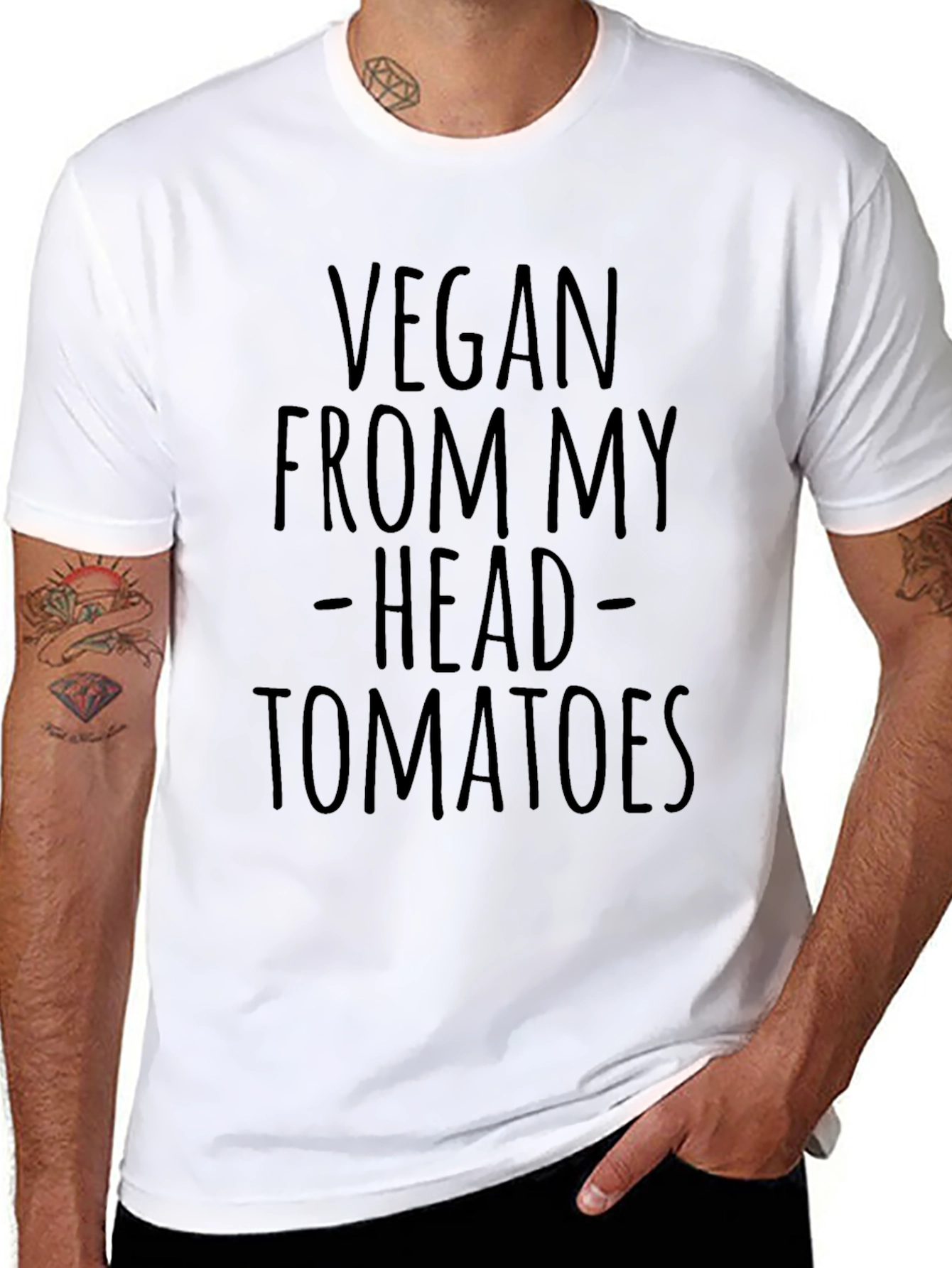Vegan From My Head Tomatoes Black T-Shirt