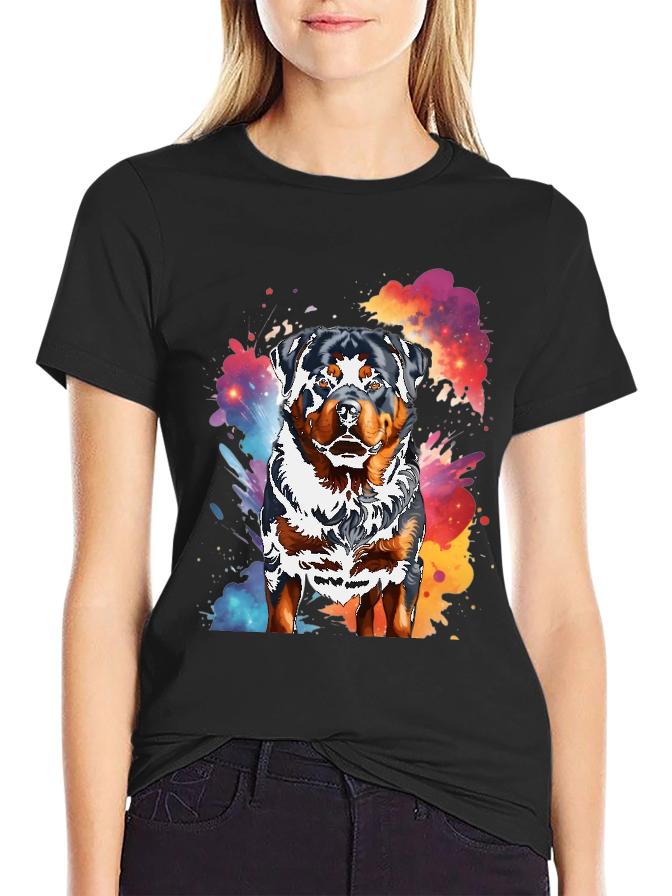 Rottweiler Splash T-Shirt - Unique Dog Lover Tee