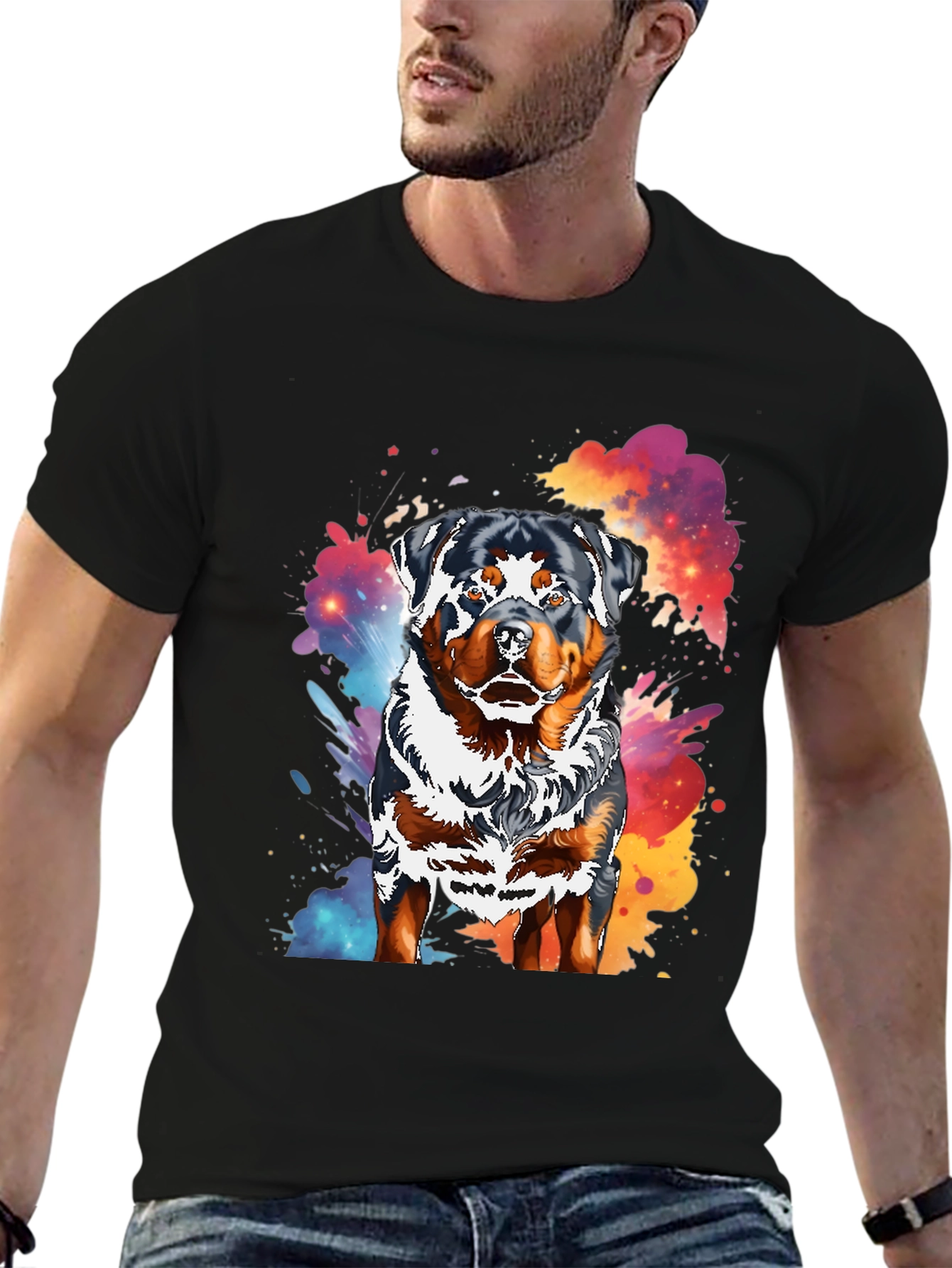 Rottweiler Splash T-Shirt - Unique Dog Lover Tee