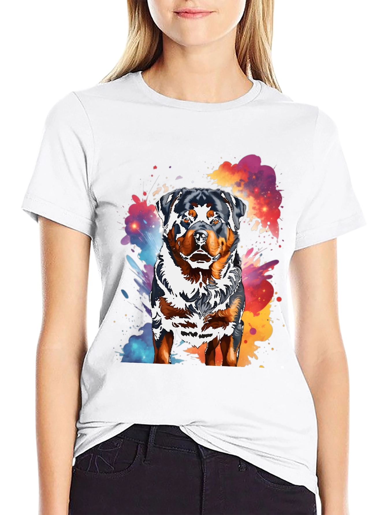 Rottweiler Splash T-Shirt - Unique Dog Lover Tee