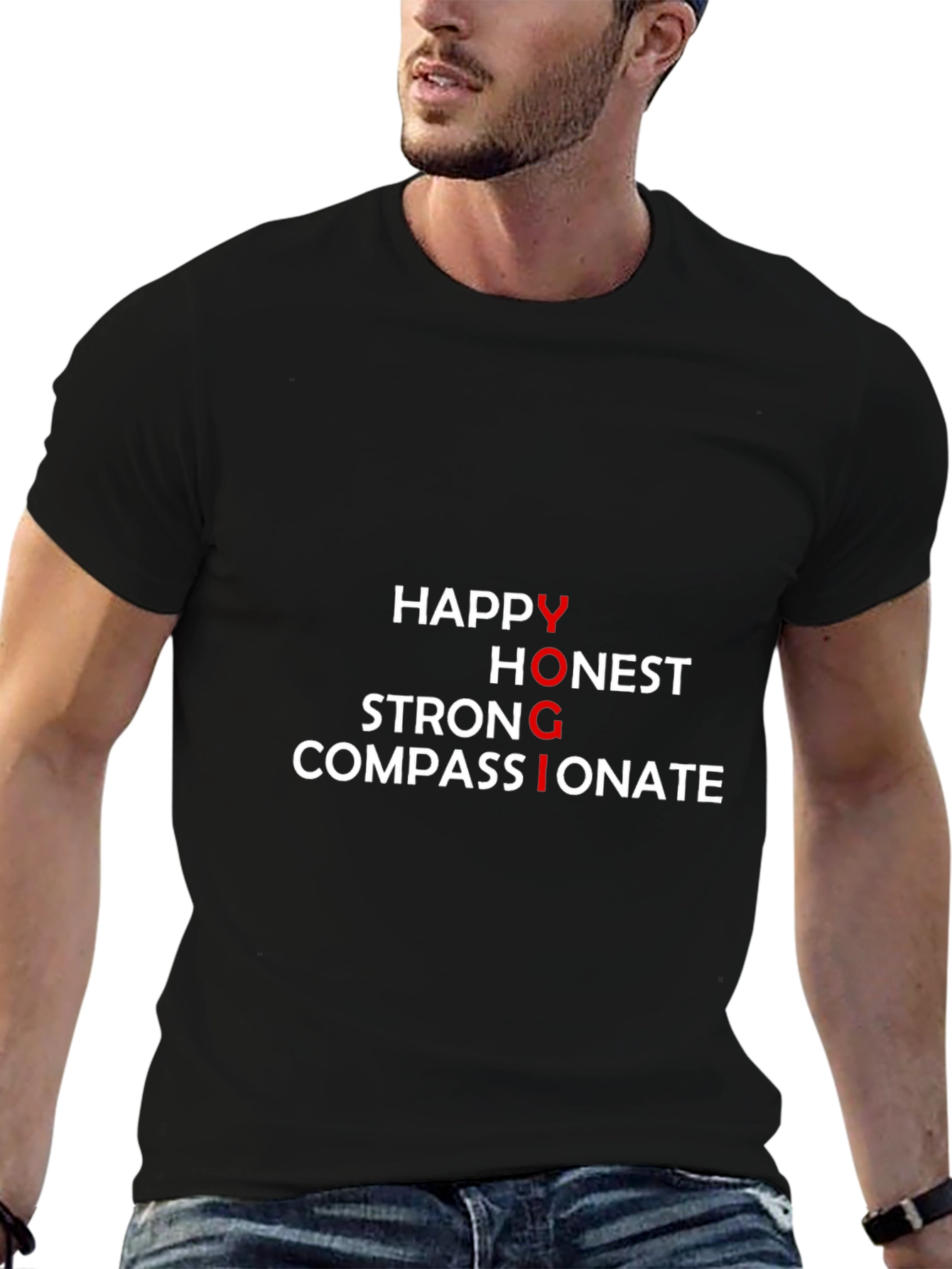 Happy Yogi Graphic T-Shirt - Black