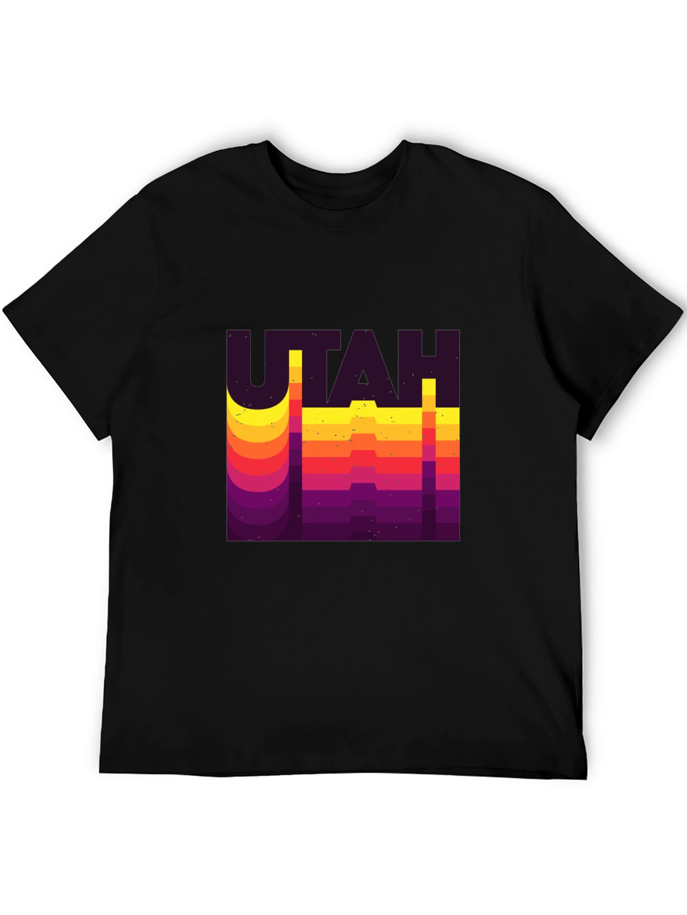 Retro Utah Graphic T-Shirt - Black Tee