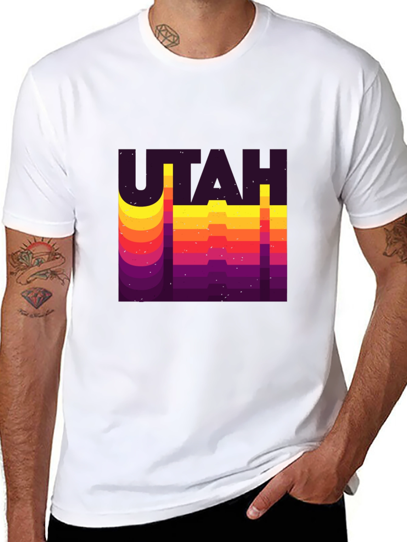 Retro Utah Graphic T-Shirt - Black Tee