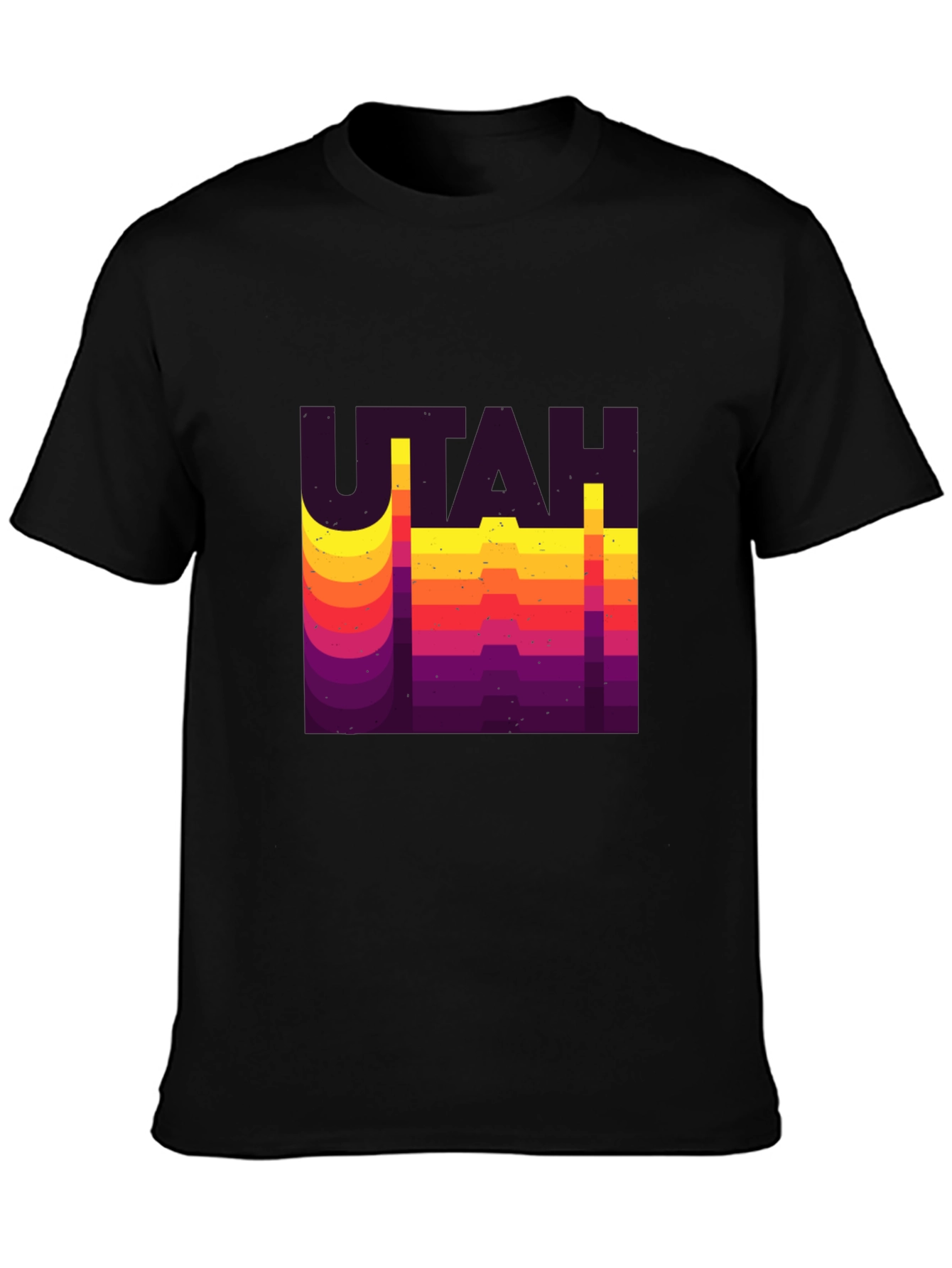 Retro Utah Graphic T-Shirt - Black Tee