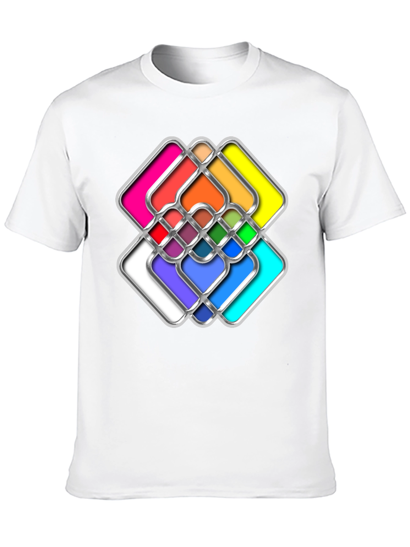 Abstract Geometric Graphic Black T-Shirt