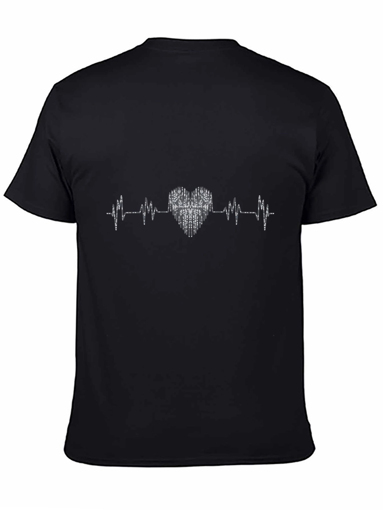 Heartbeat Heart Graphic Black T-Shirt