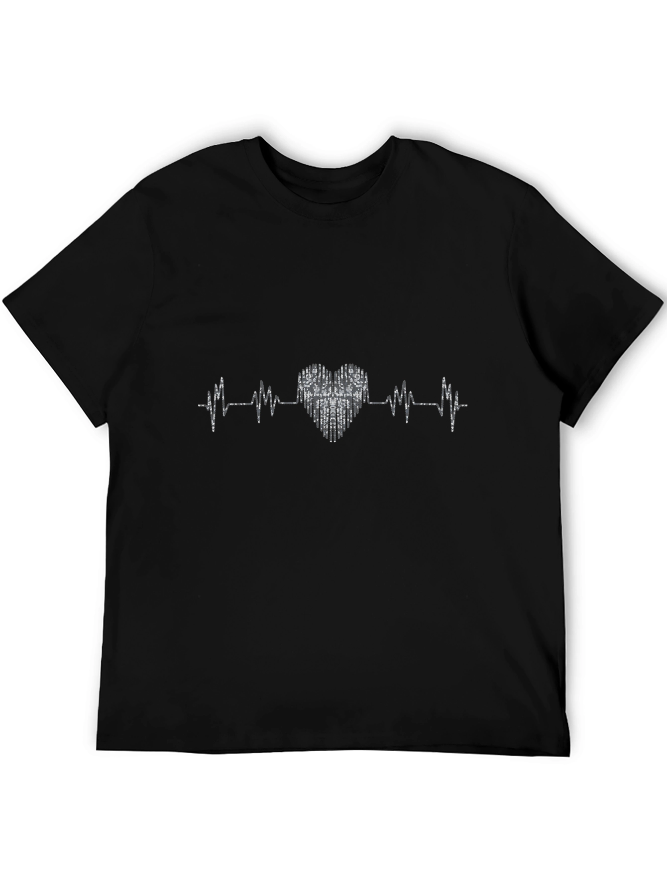 Heartbeat Heart Graphic Black T-Shirt