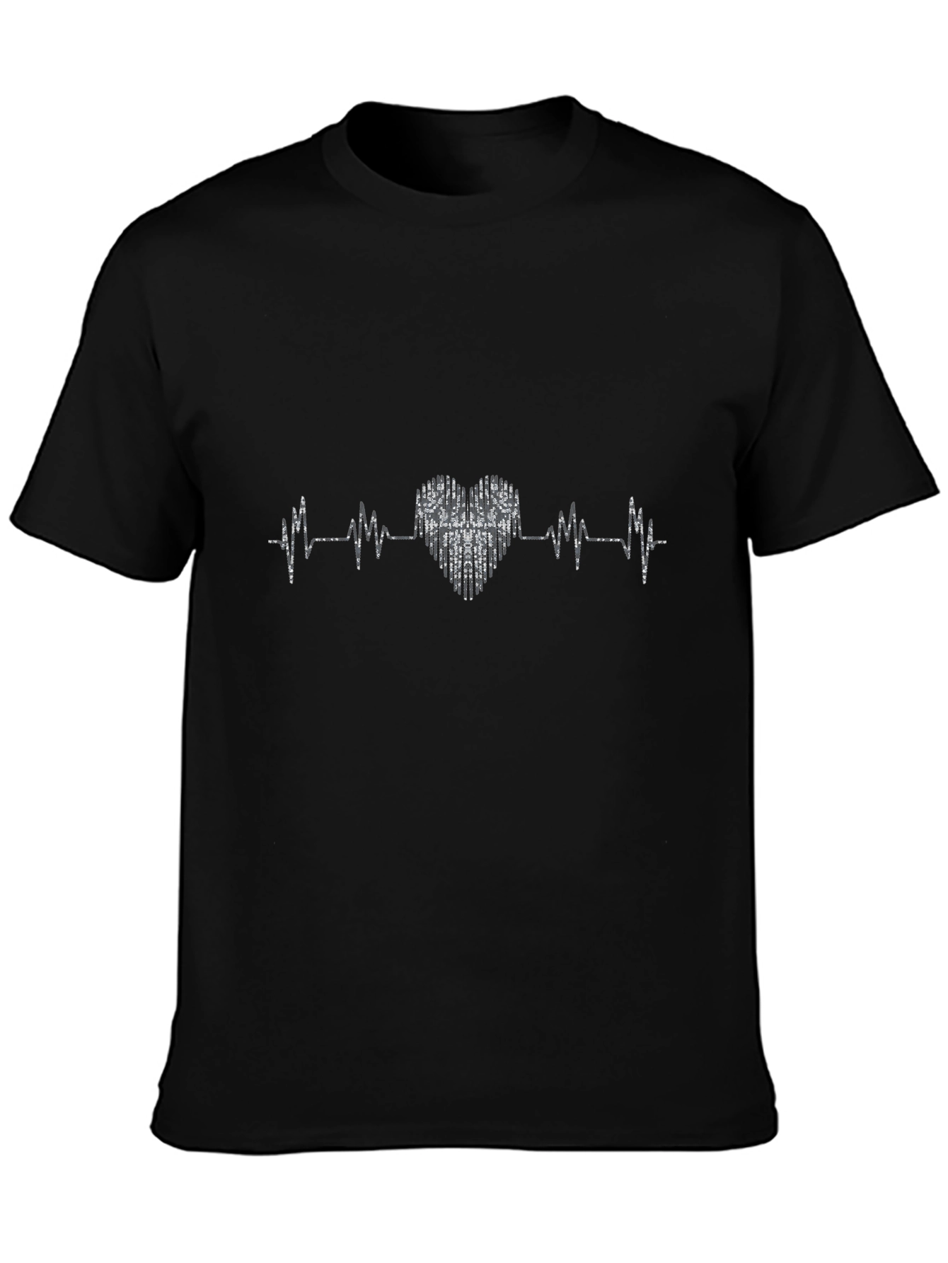 Heartbeat Heart Graphic Black T-Shirt