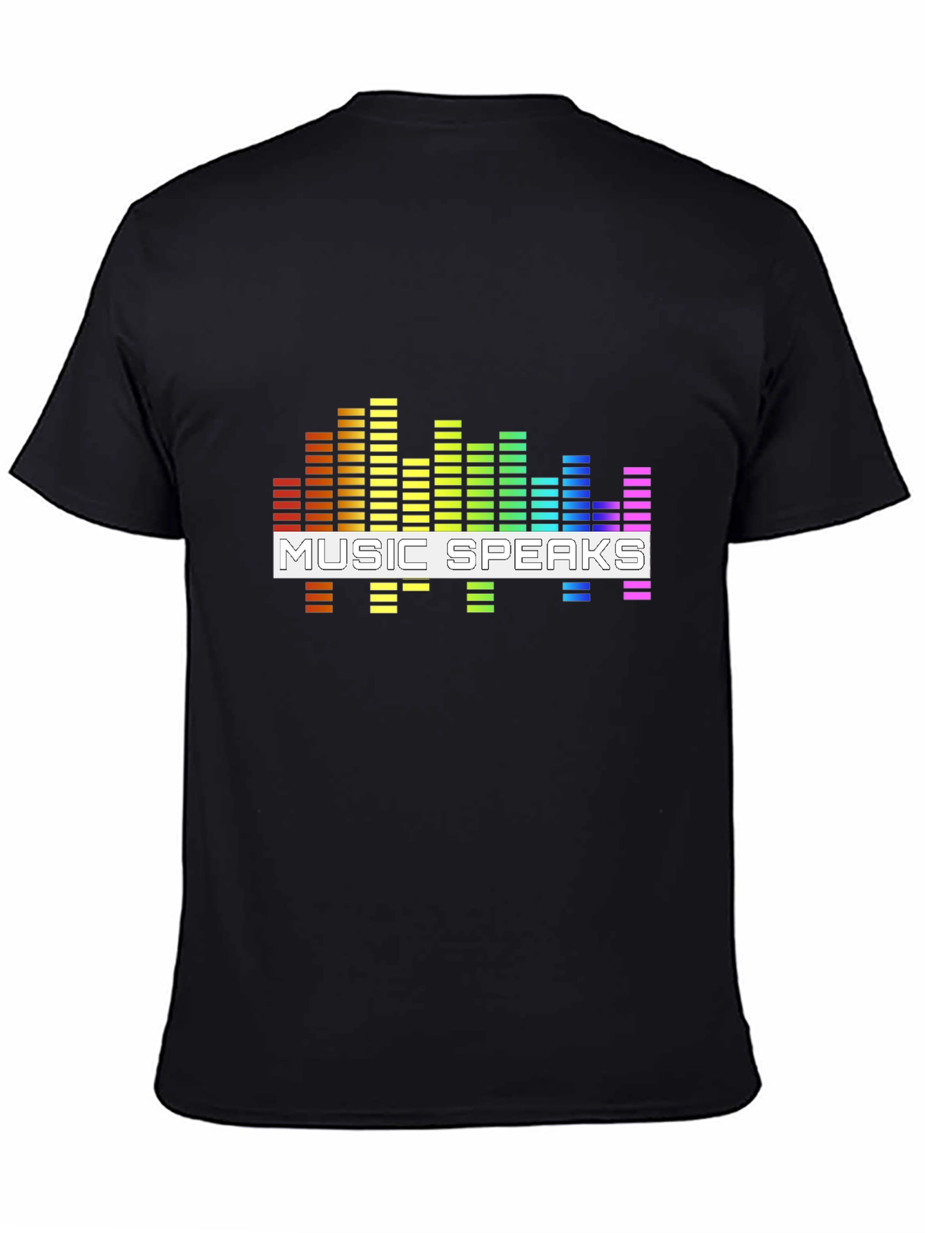 Music Speaks Graphic Tee - Black Cotton T-Shirt