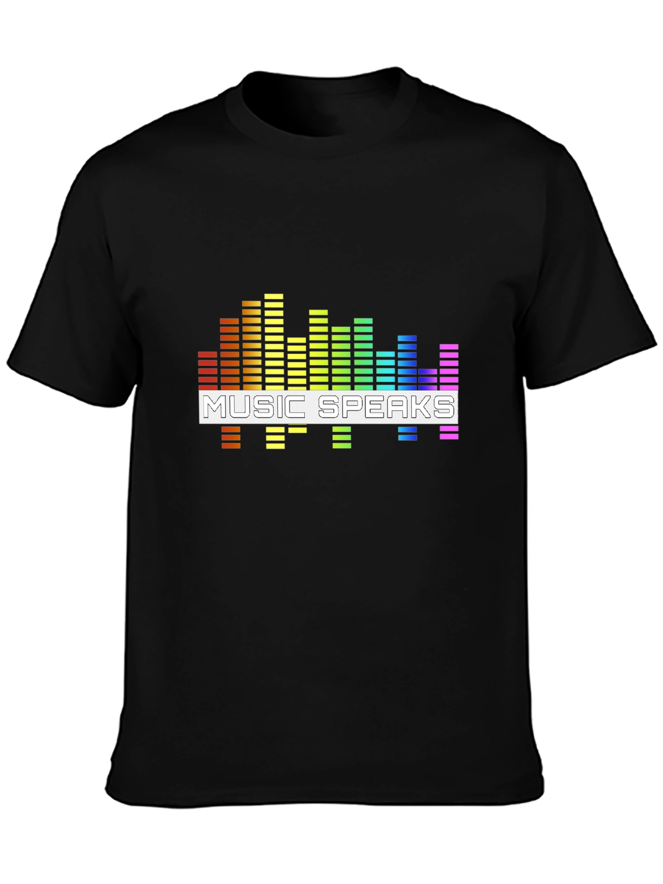 Music Speaks Graphic Tee - Black Cotton T-Shirt