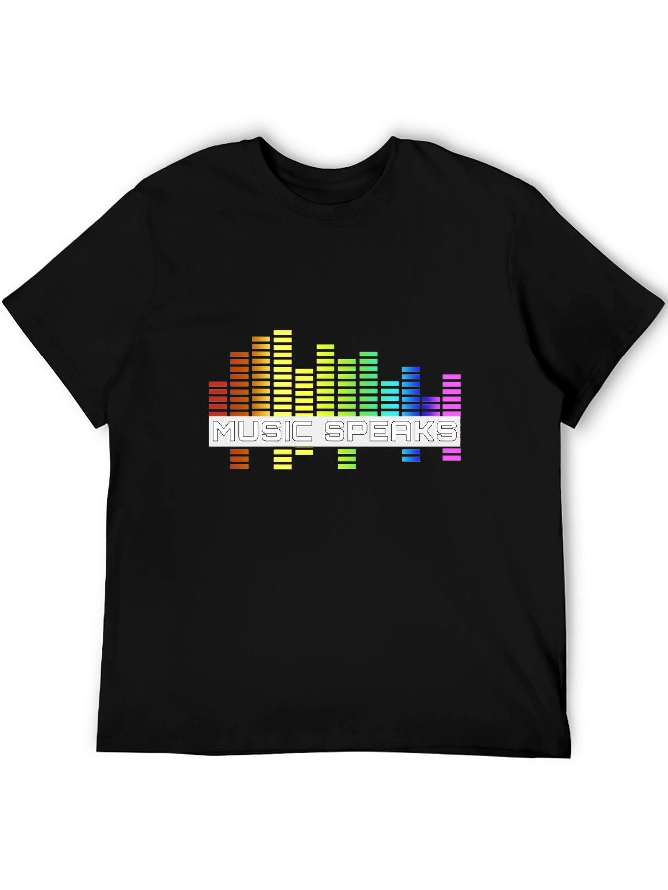 Music Speaks Graphic Tee - Black Cotton T-Shirt