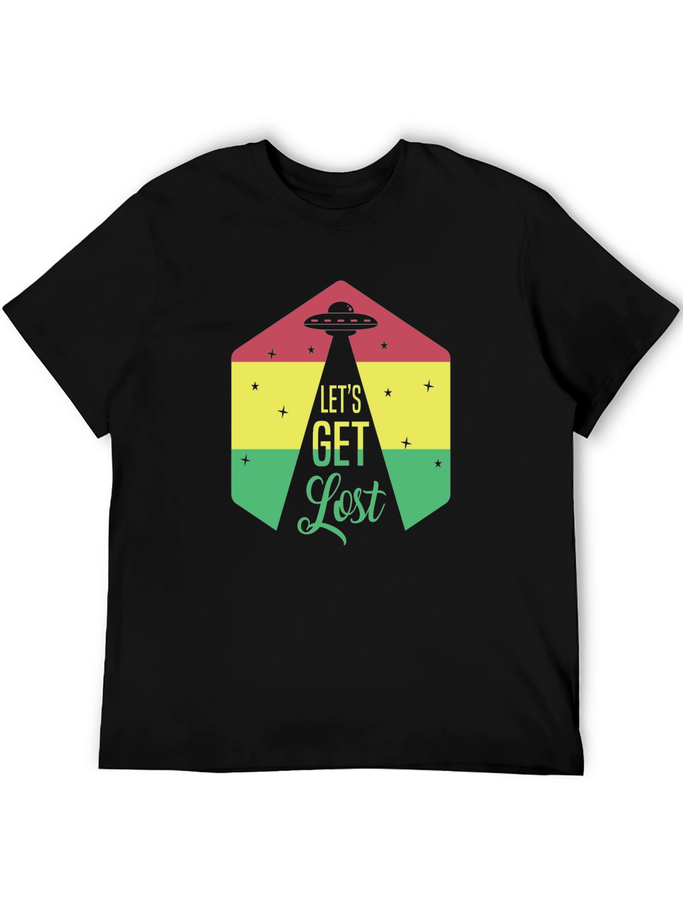 Lets Get Lost Alien UFO Graphic T-Shirt