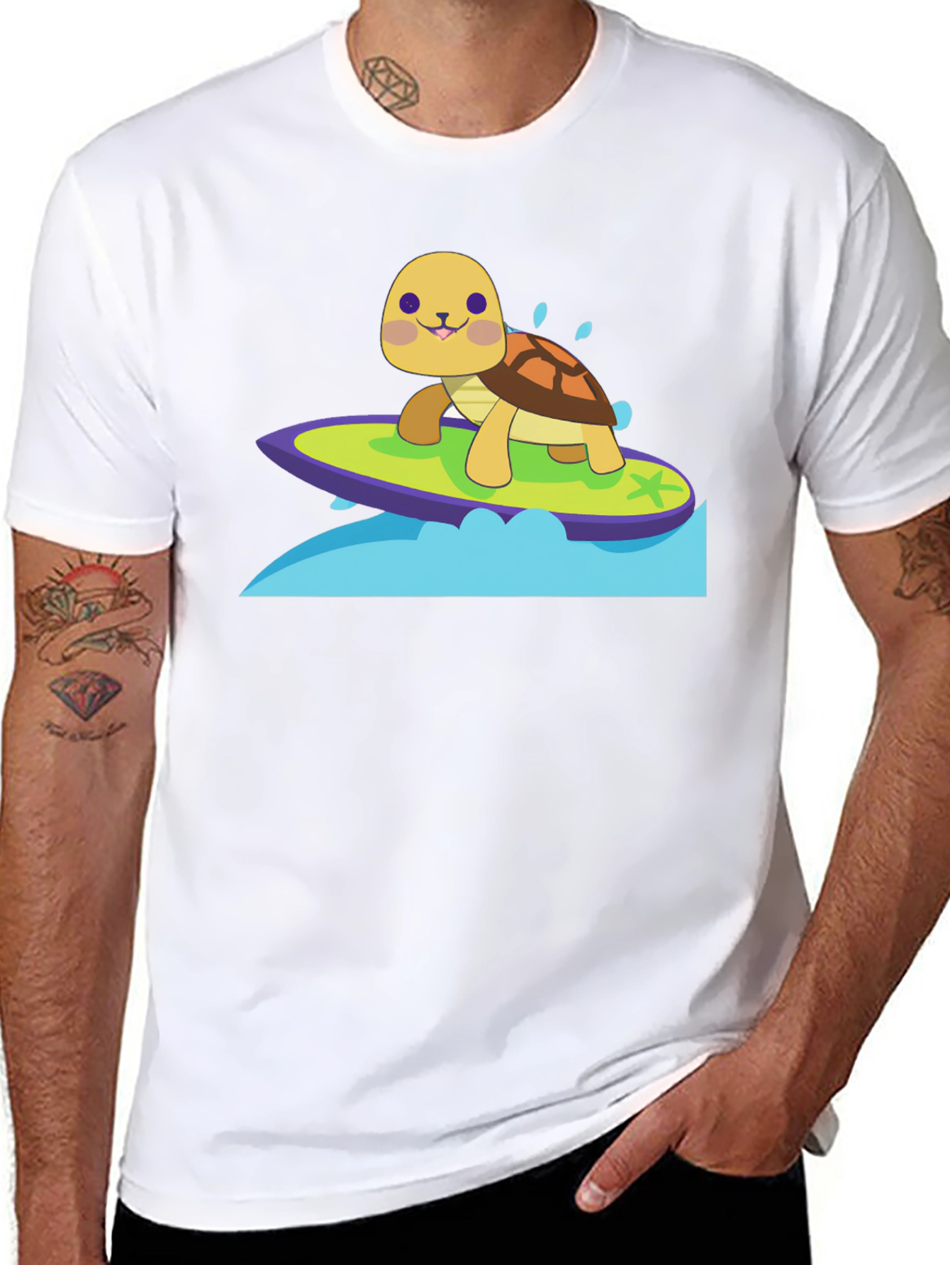 Surfing Turtle Graphic Tee - Fun & Unique Design