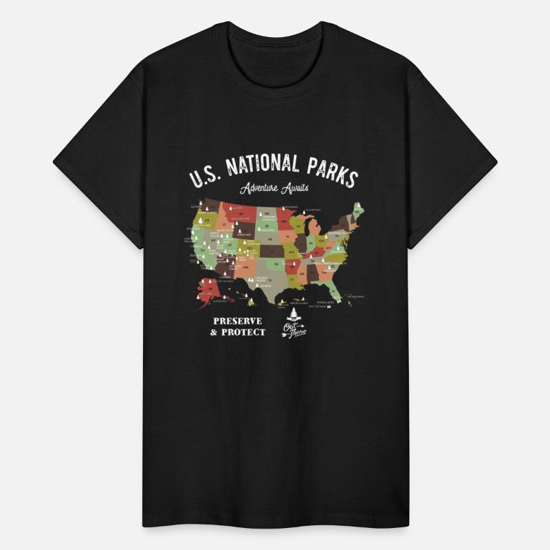 National Park Map Vintage Hiking Camping