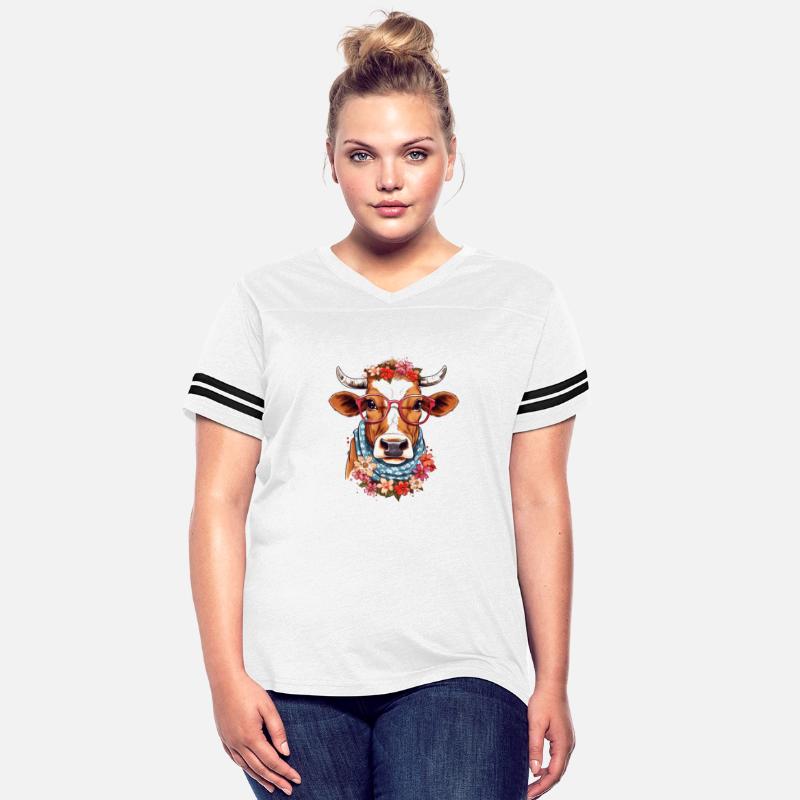 Nature's Harmony: Elegant Cow with Flower Design
