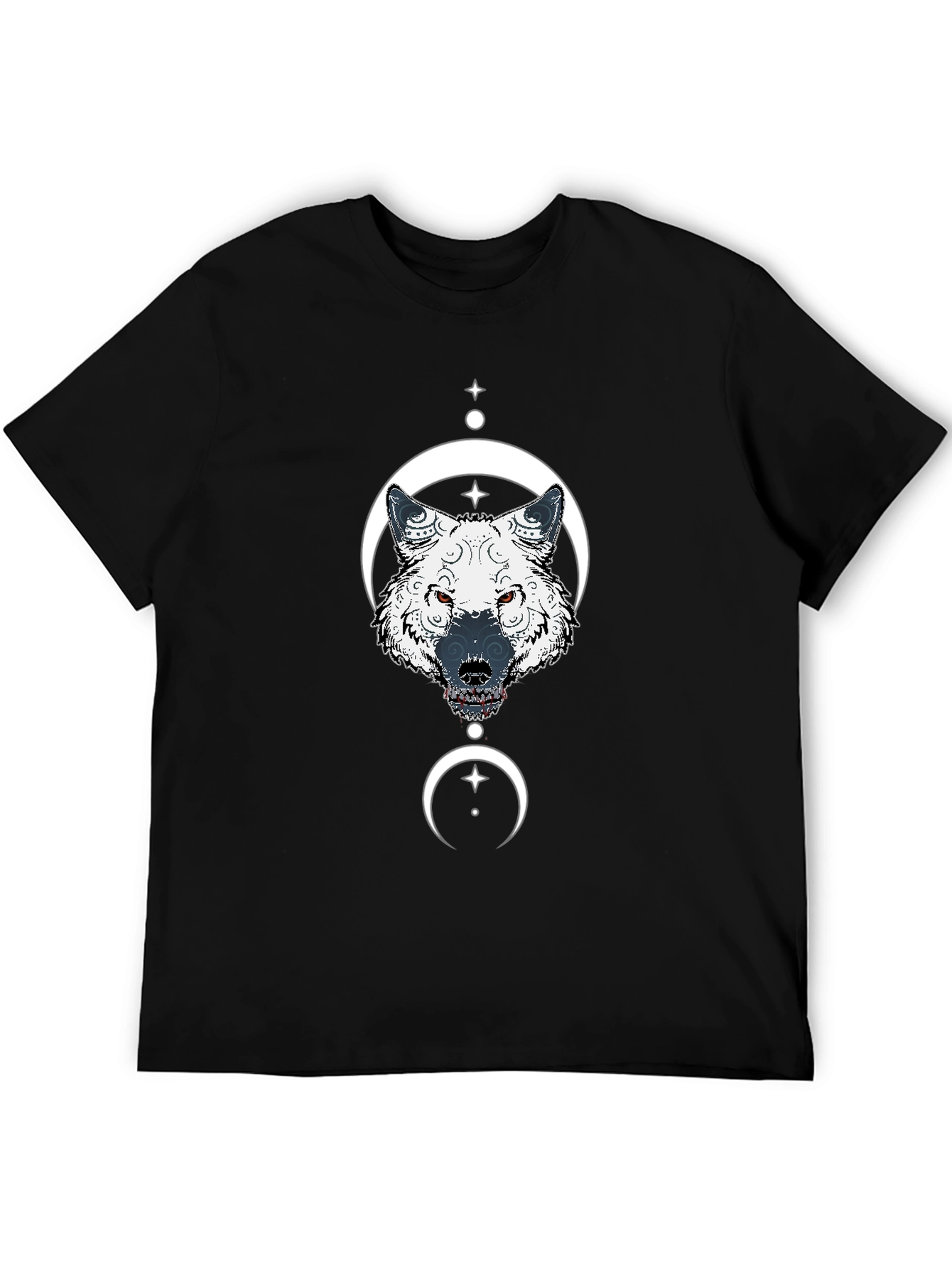 Wolf Moon Graphic Tee - Black Cotton Blend