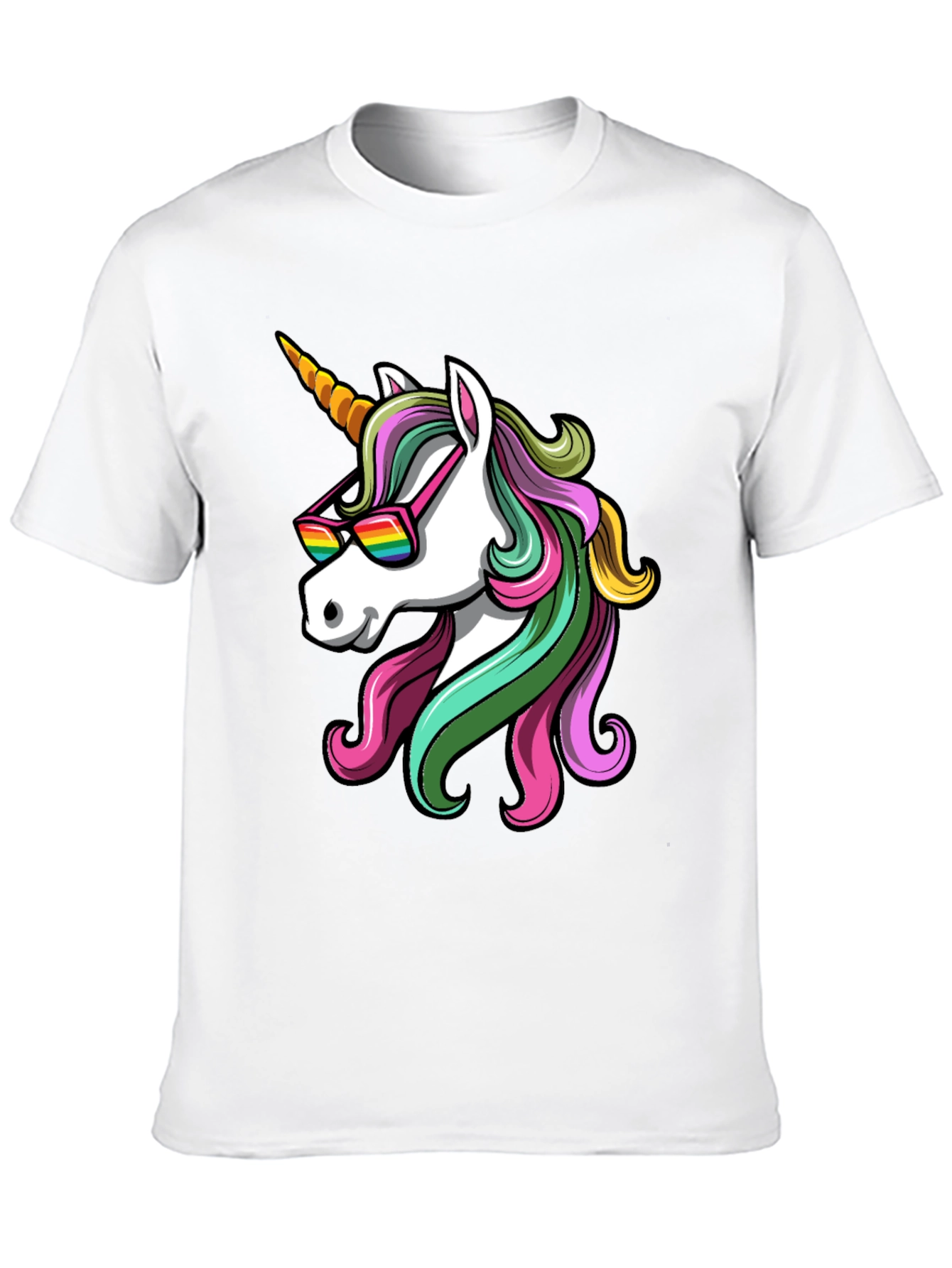 Unicorn Sunglasses Graphic T-Shirt - Black