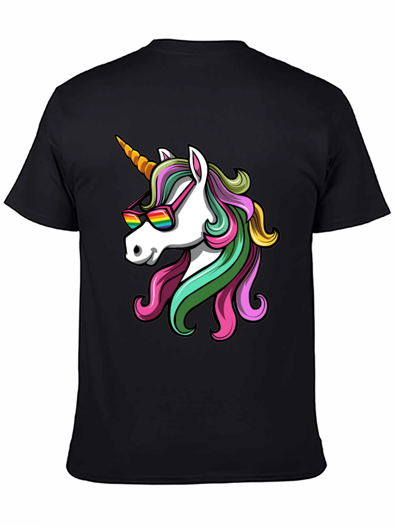 Unicorn Sunglasses Graphic T-Shirt - Black