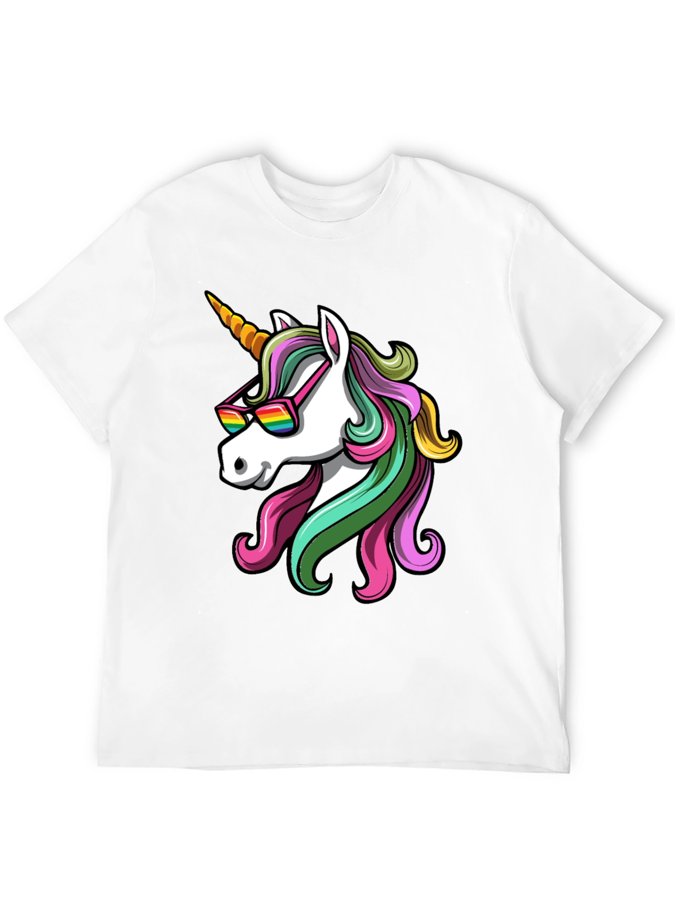 Unicorn Sunglasses Graphic T-Shirt - Black