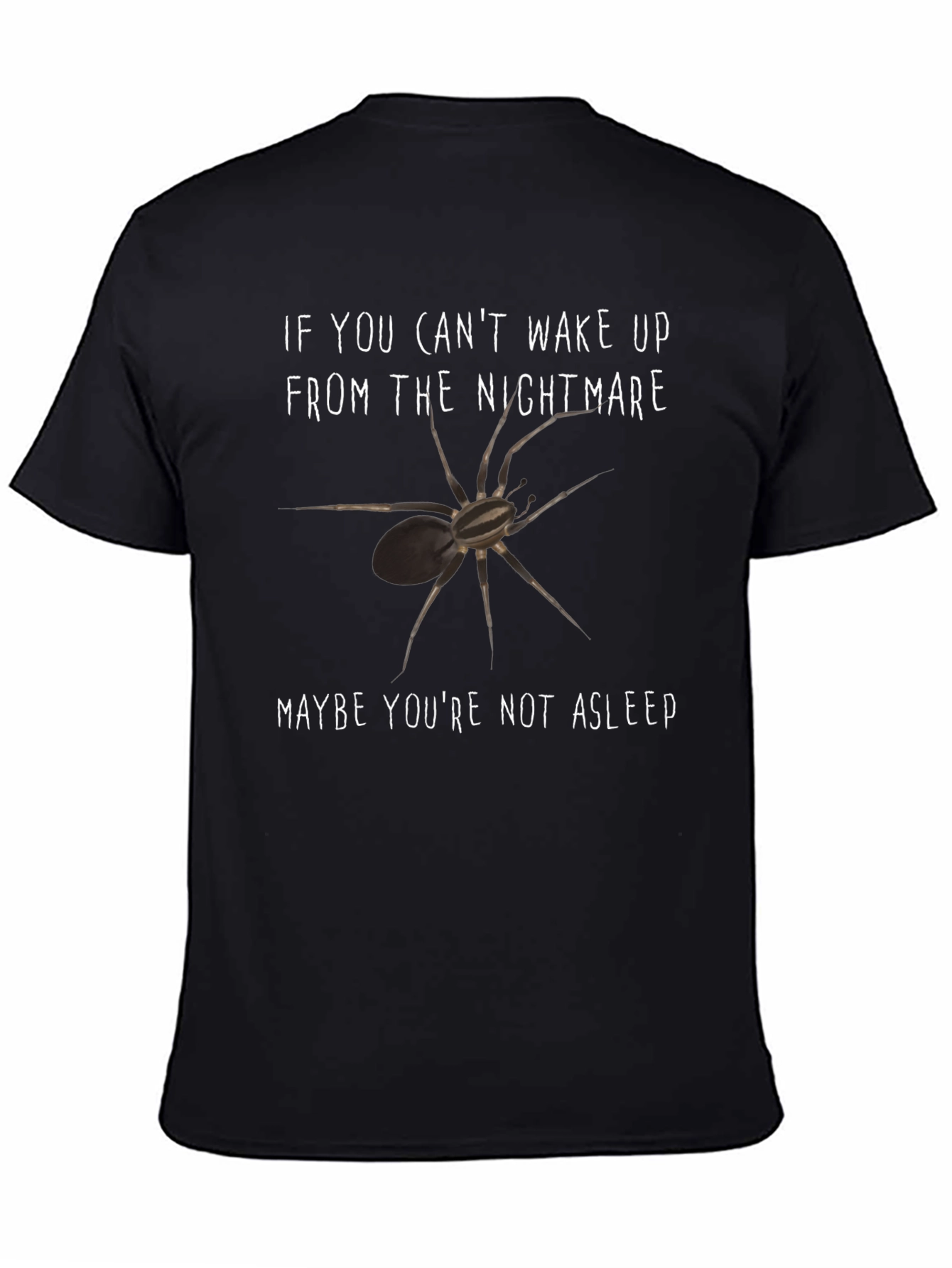 Nightmare Spider Graphic Tee - Black Cotton T-Shirt