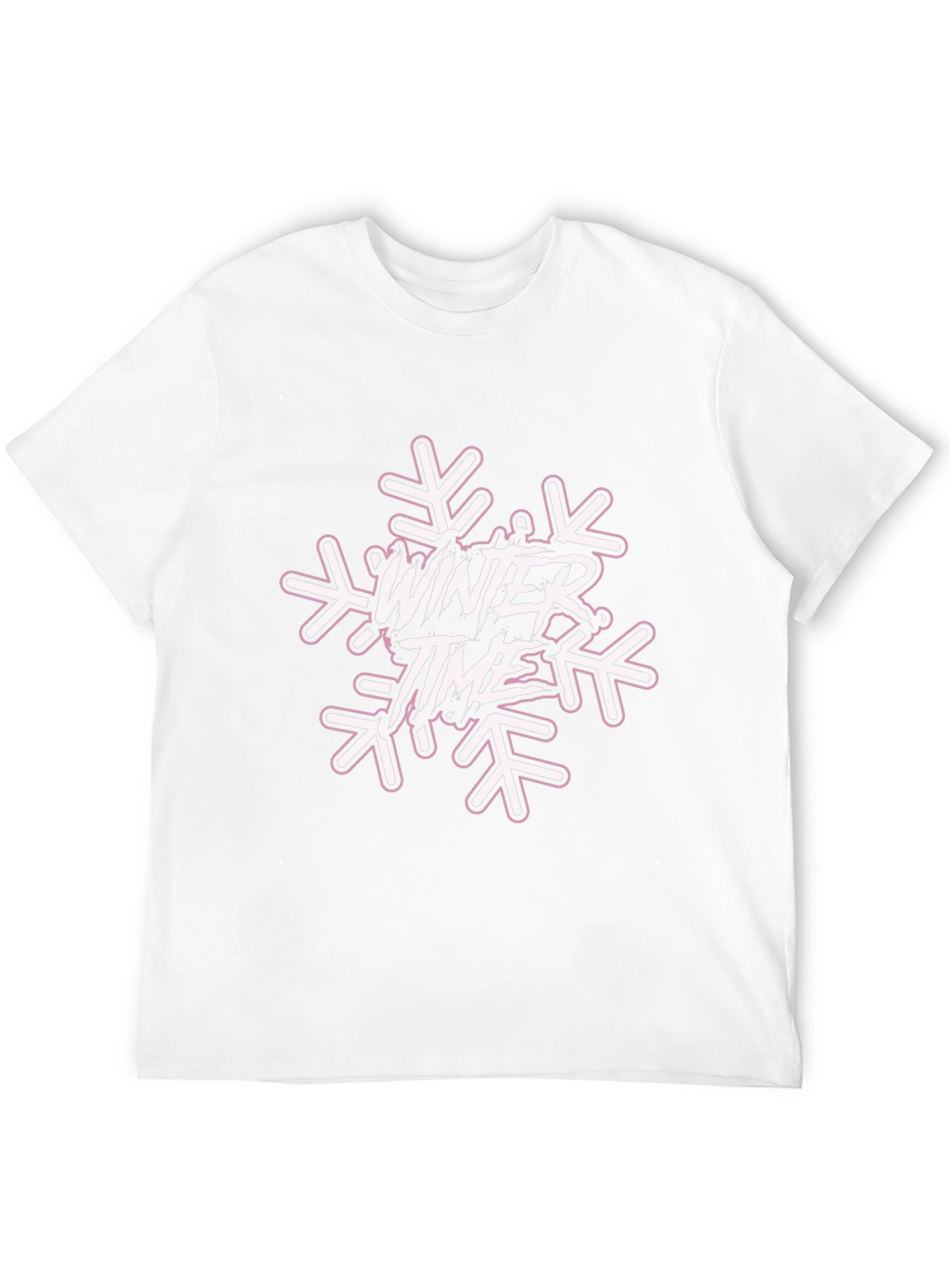 Winter Time Snowflake Graphic Tee - Black Cotton Blend