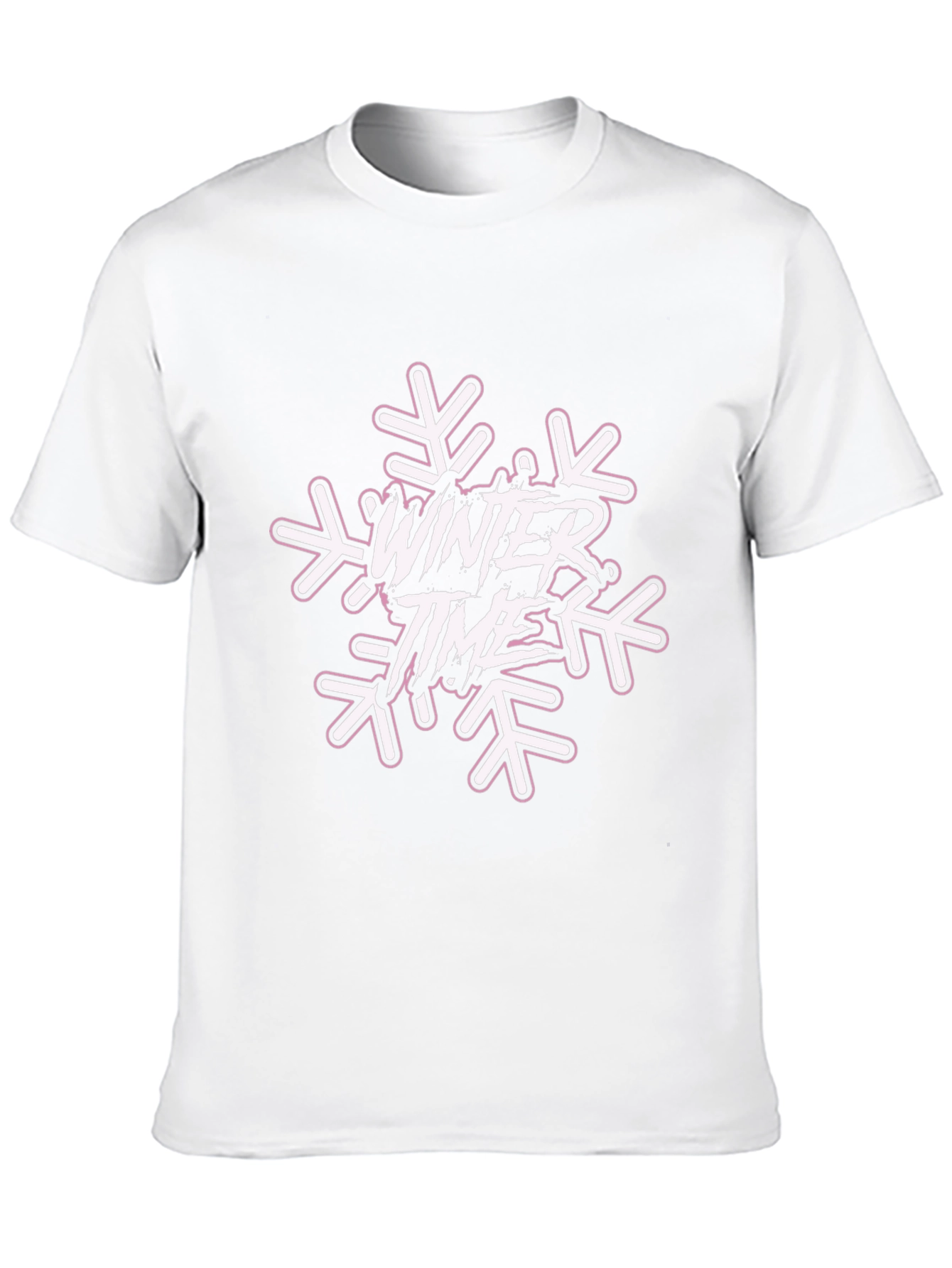 Winter Time Snowflake Graphic Tee - Black Cotton Blend