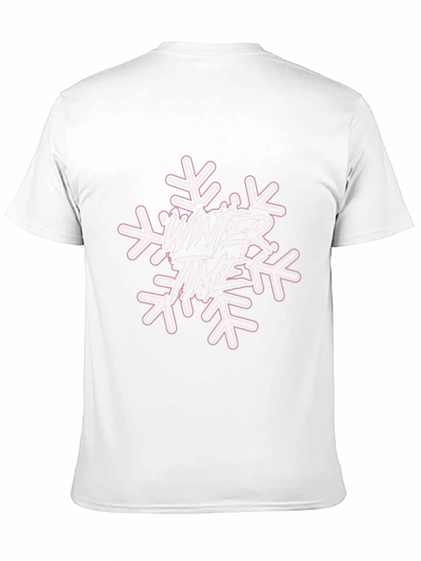 Winter Time Snowflake Graphic Tee - Black Cotton Blend