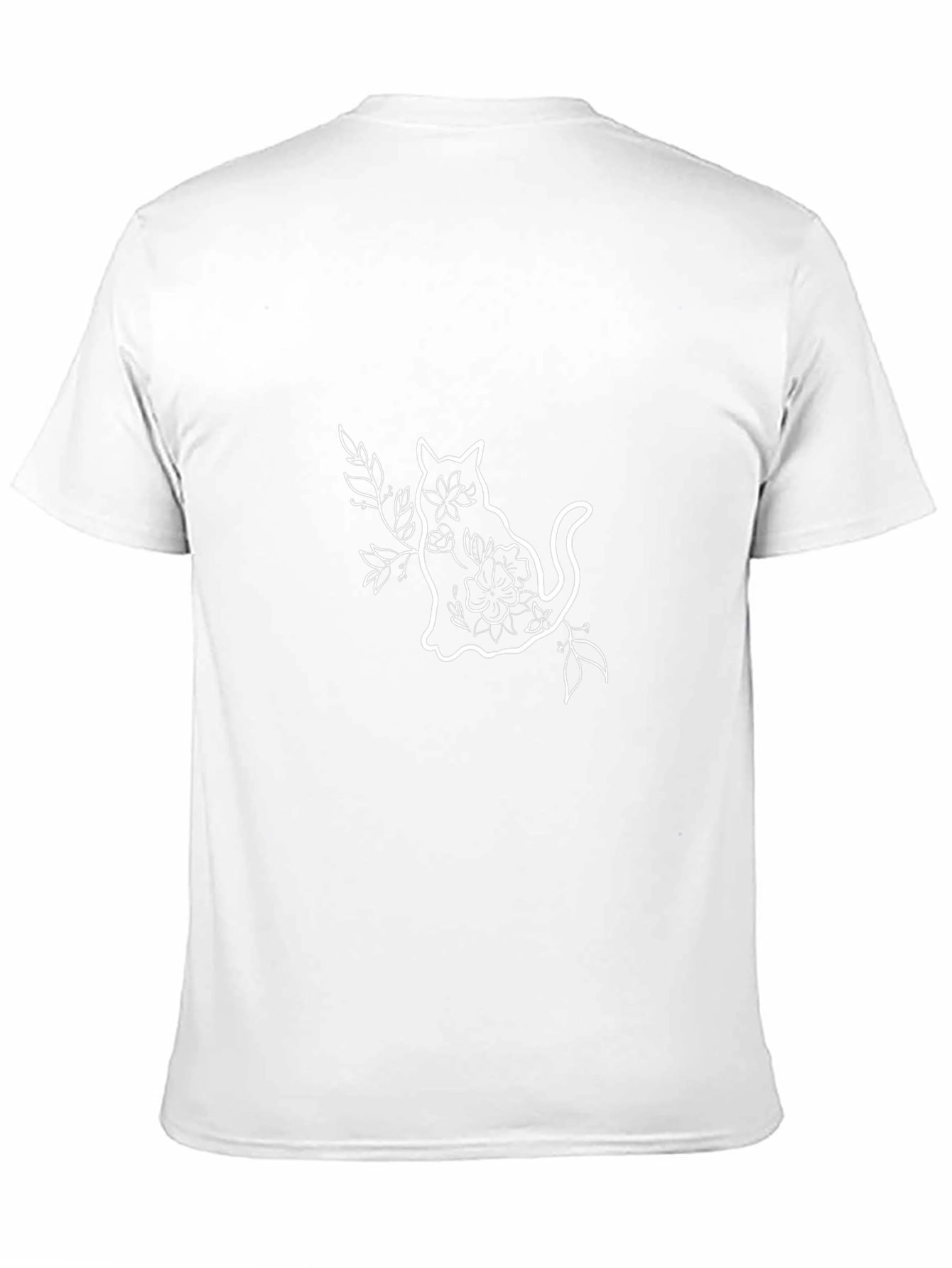 Floral Cat Graphic Tee - Black