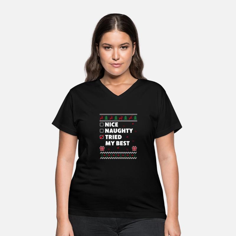 Nice Naughty List Christmas Funny Tried my Best
