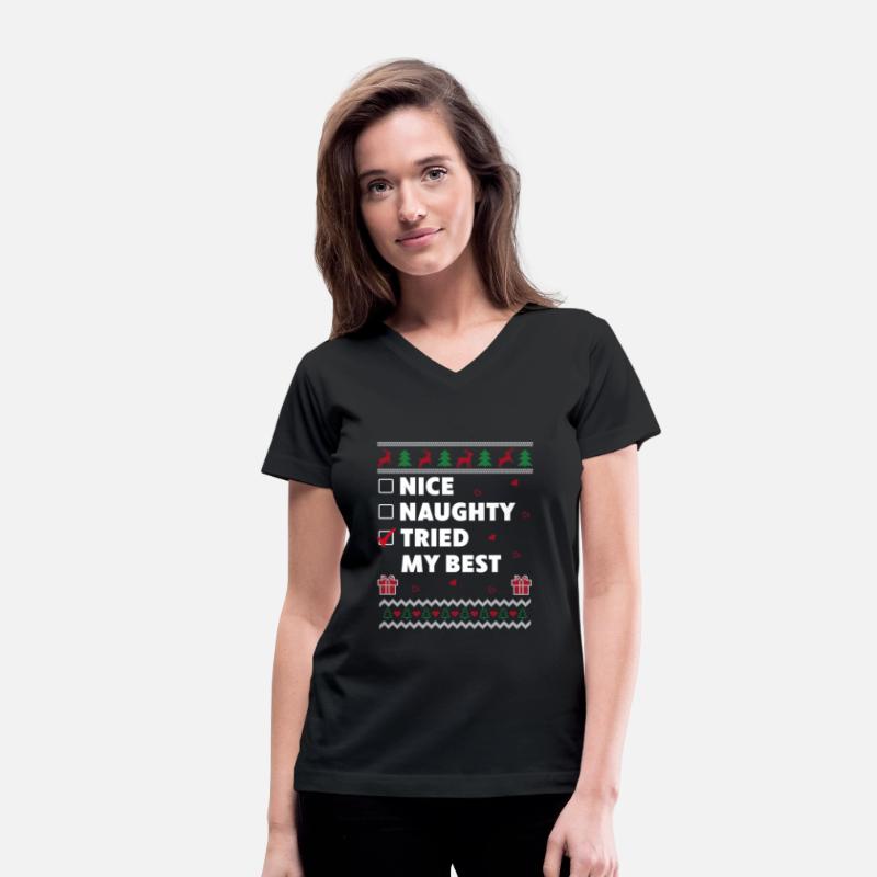 Nice Naughty List Christmas Funny Tried my Best