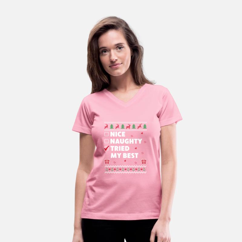 Nice Naughty List Christmas Funny Tried my Best