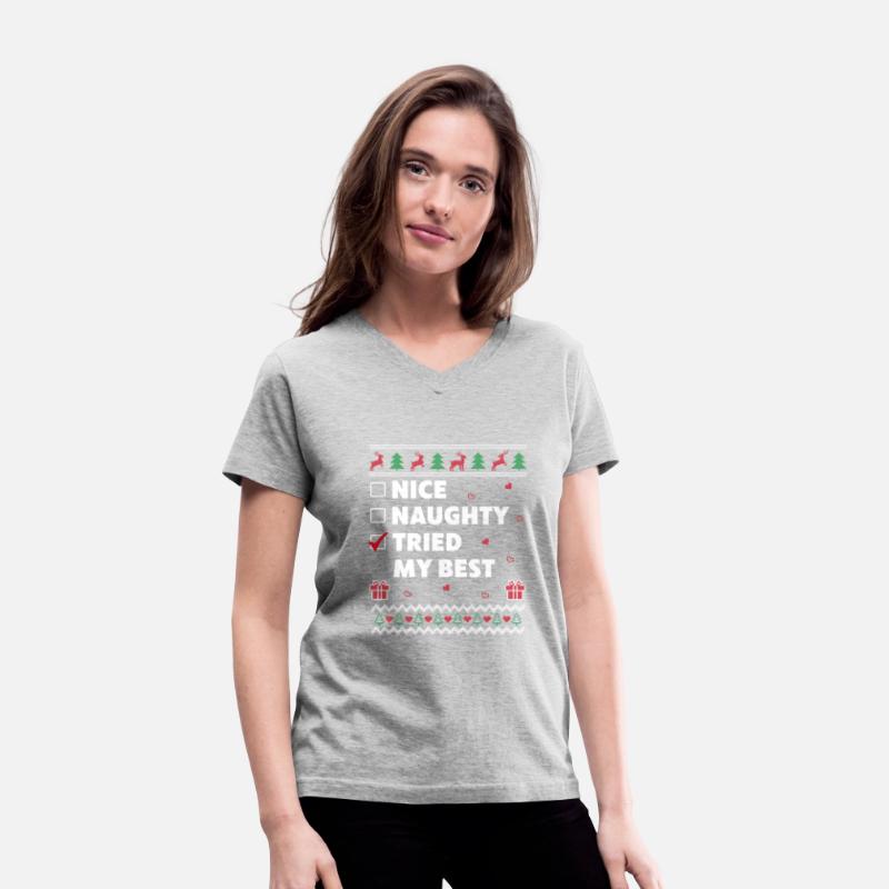Nice Naughty List Christmas Funny Tried my Best