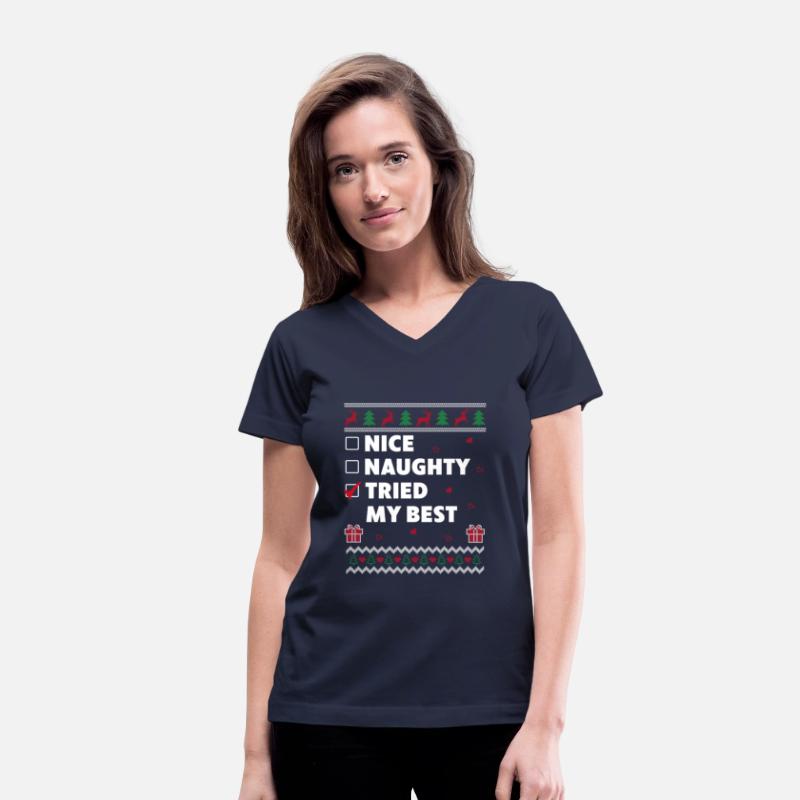 Nice Naughty List Christmas Funny Tried my Best